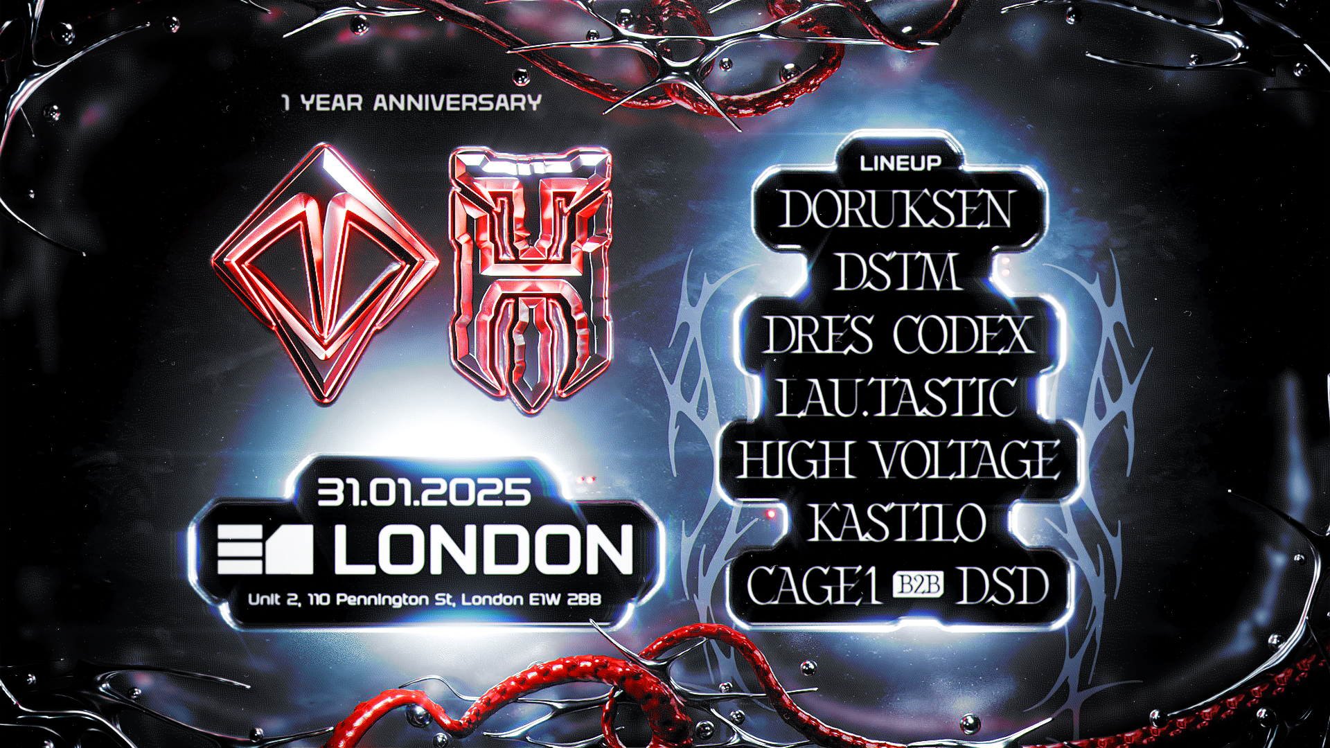 Doruksen + Dstm London Debut - Hostile Takeover x Techno Visions ONE YEAR ANIVERSARY