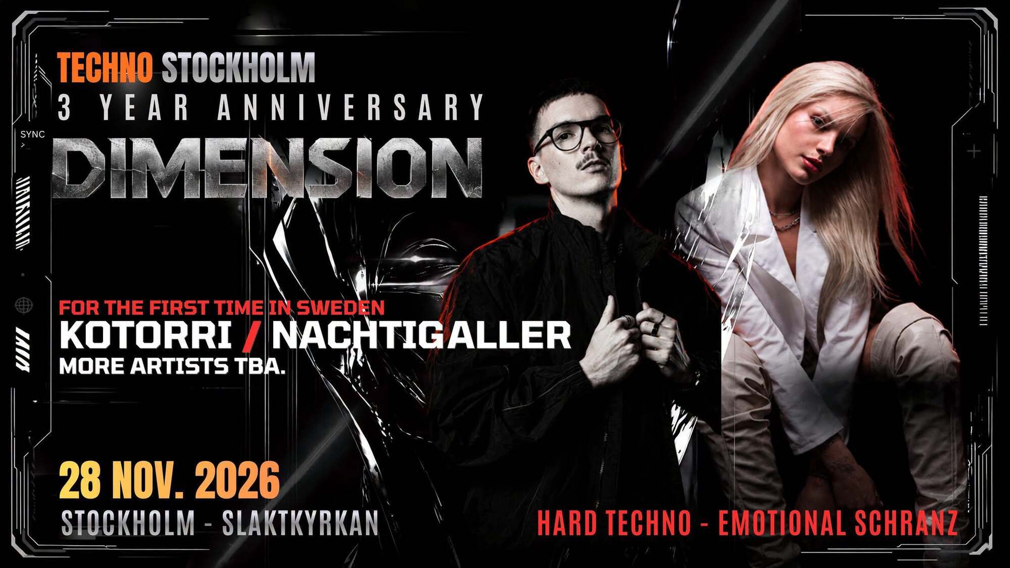 DIMENSION - TECHNO STOCKHOLM — 3RD ANNIVERSARY