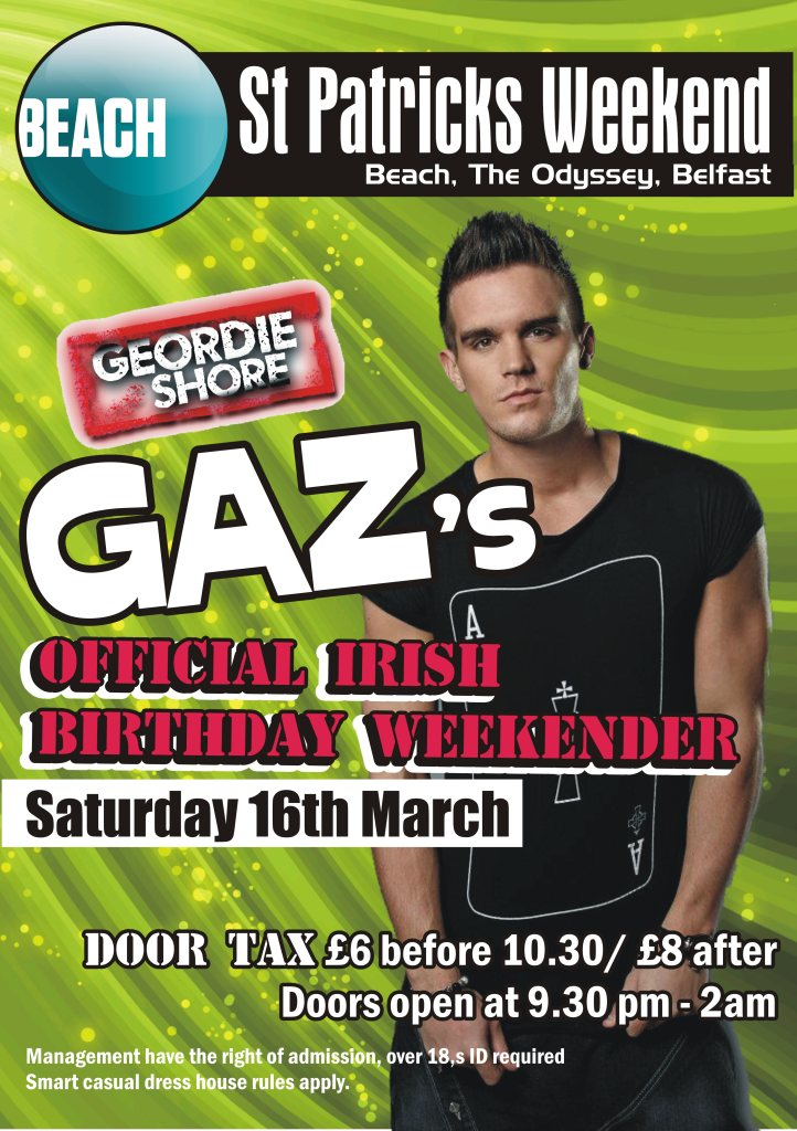 Gaz s Geordie Shore Birthday Bash at Beach Club Belfast