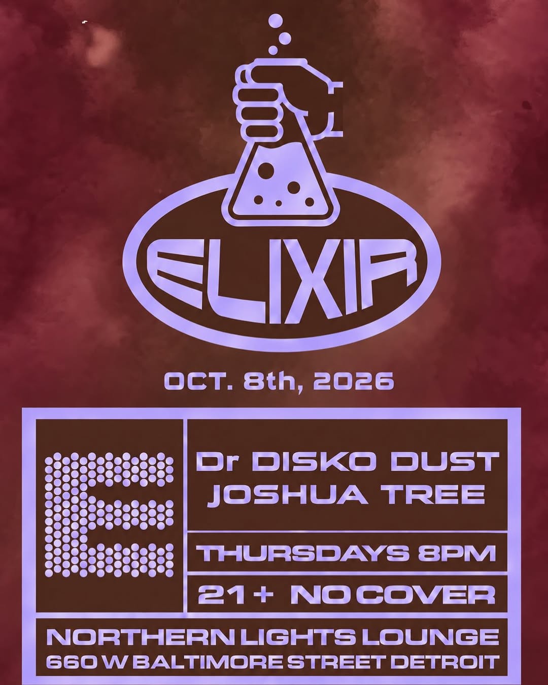 E L I X I R  THURSDAY •  wsg Joshua Tree • DR. Disko Dust aka John Ryan