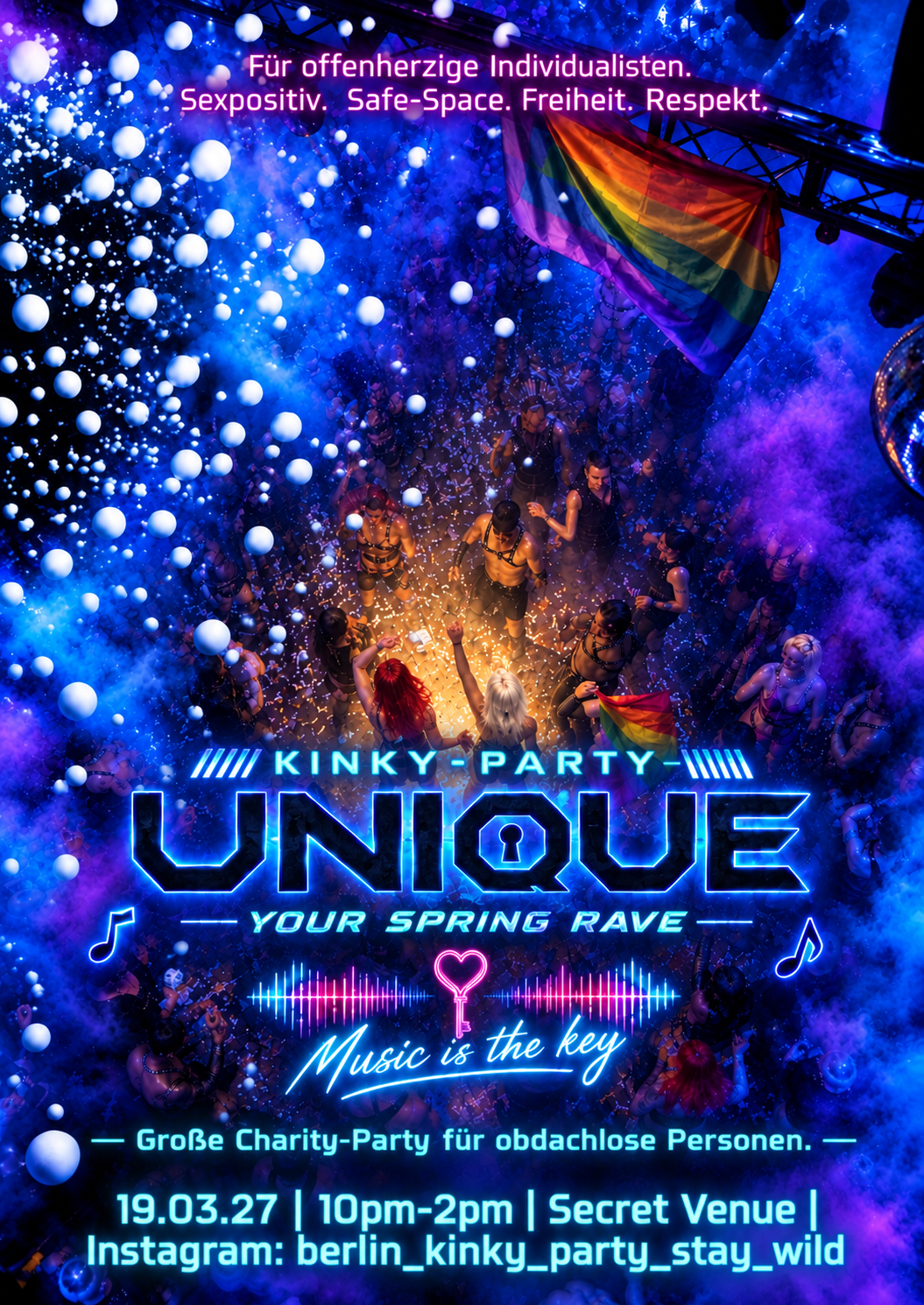 STAy WILd - but take care. U N I Q U E Your FrühlingsRave + Kinky | Charity für Obdachlose!