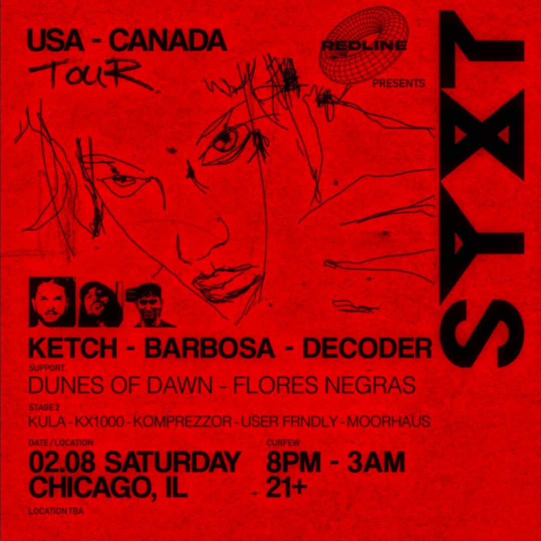 Redline presents: Ketch, Barbosa, Decoder flyer