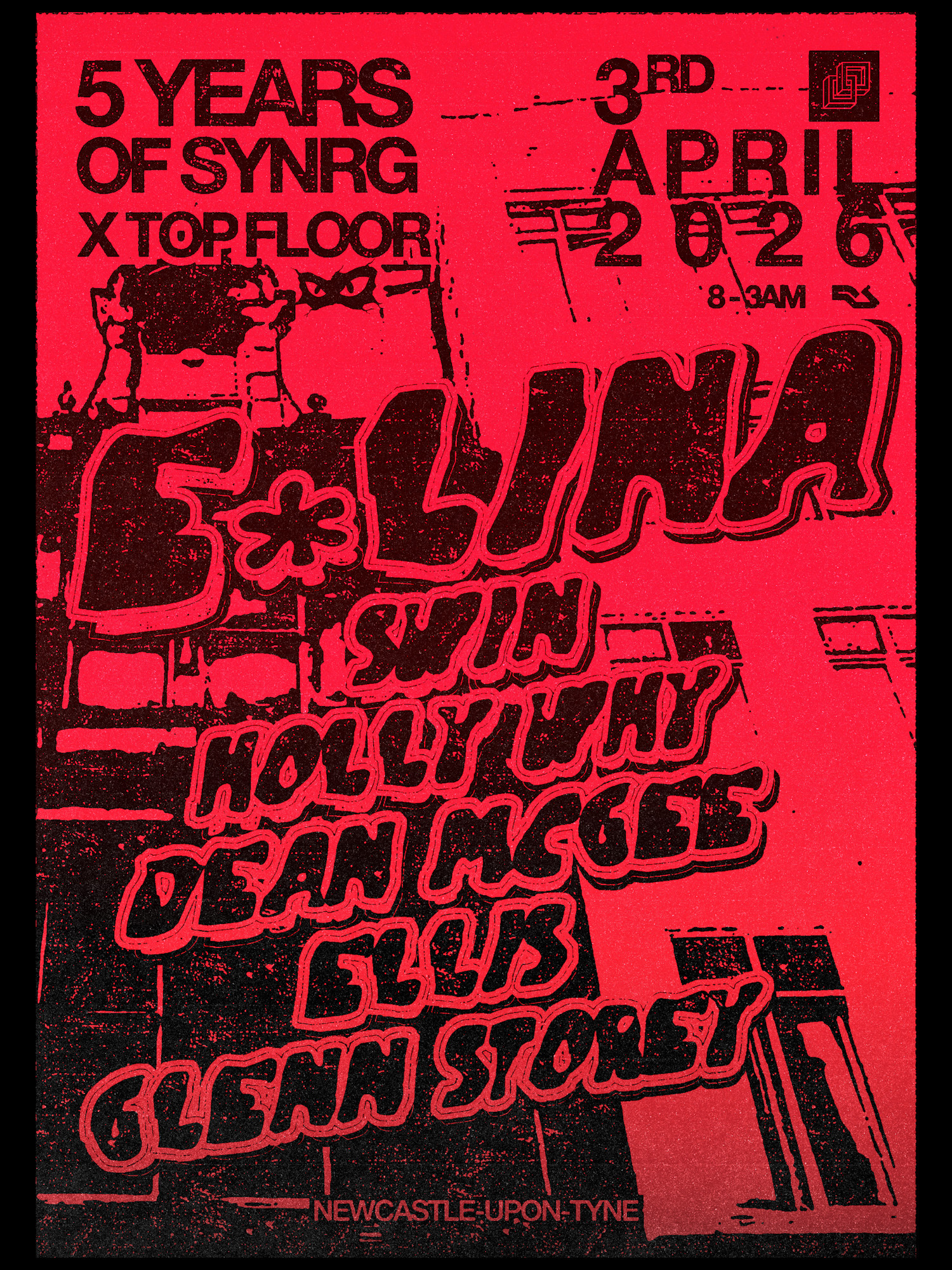SYNRG presents: E.LINA, Swin, Holly Why, Dean McGee, Ellis, Glenn Storey