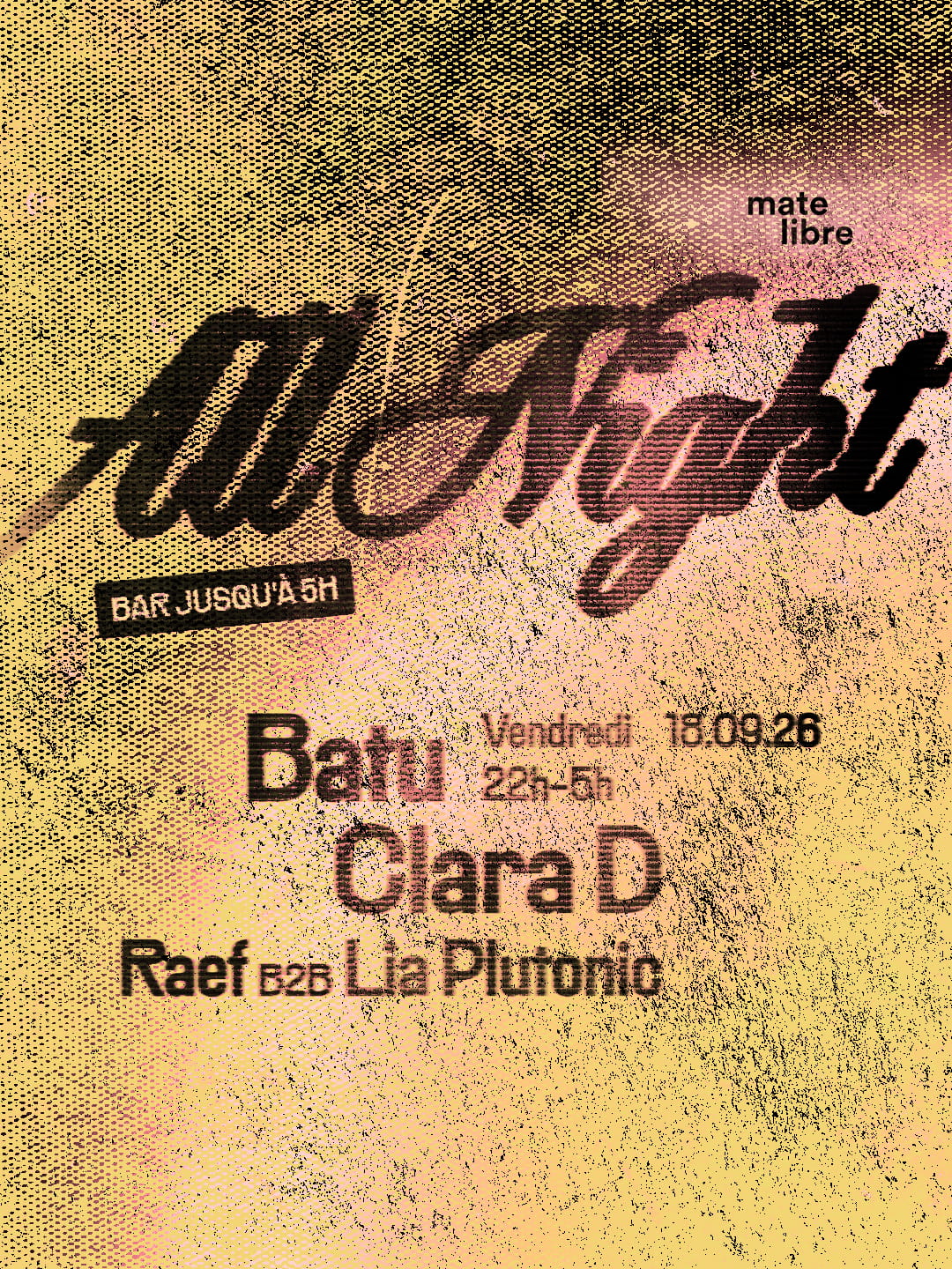 ALL NIGHT: Batu - Clara D - Raef b2b Lia Plutonic — Música · Montreal