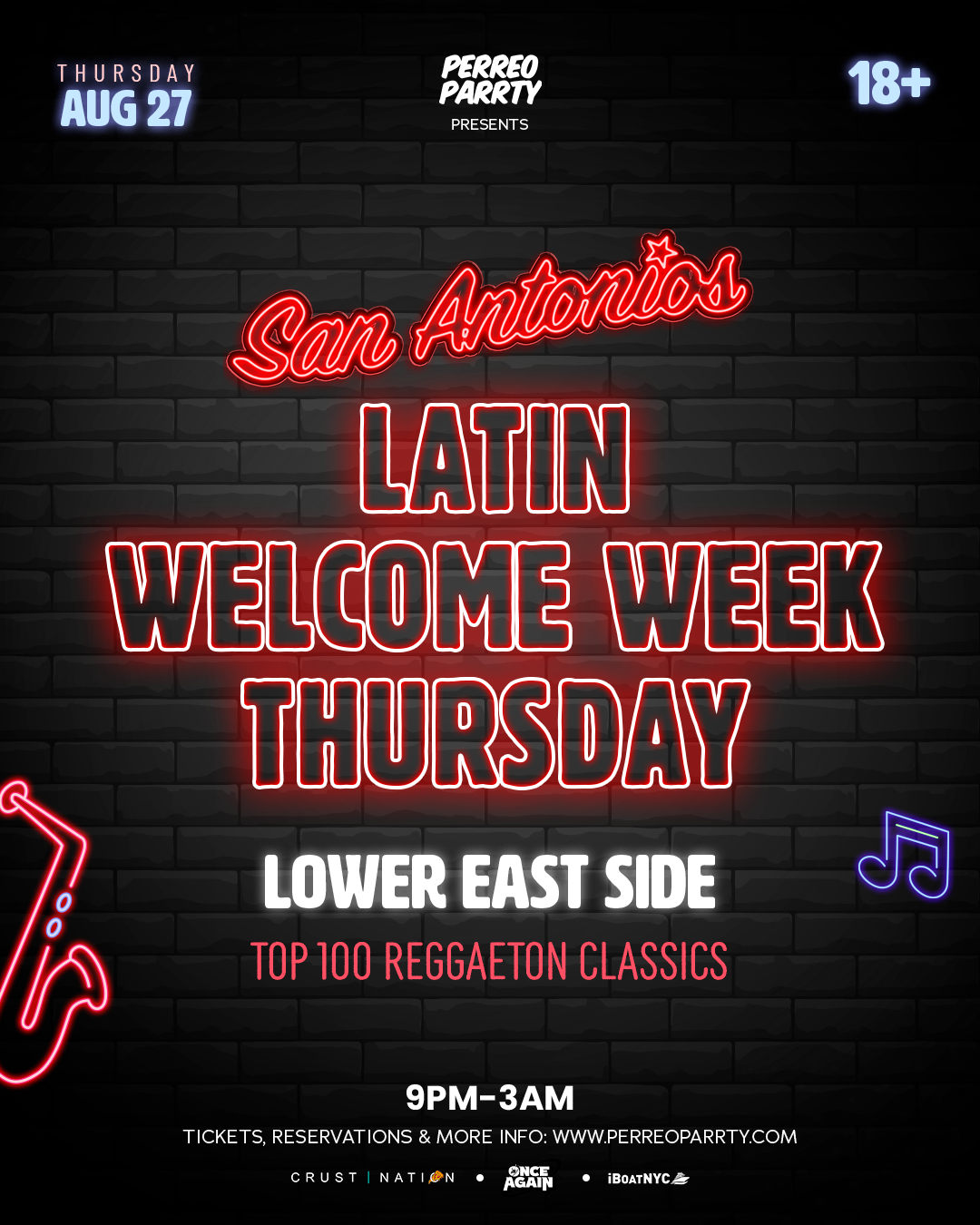 Latin Welcome Week Reggaeton on Houston -Perreo Party at Lower East Side NYC - San Antonios