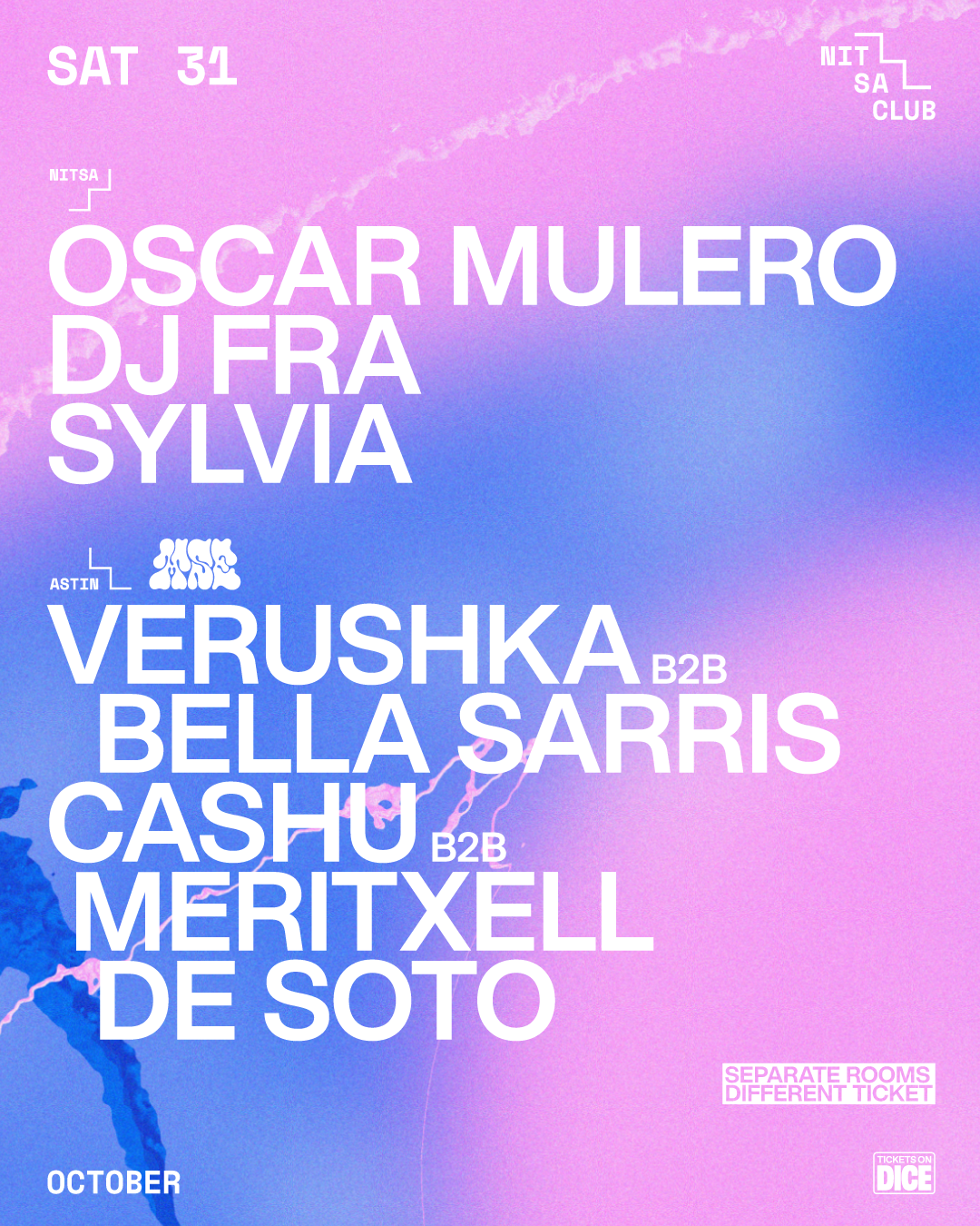 Oscar Mulero / Me siento extraña: Verushka b2b Bella Sarris · Cashu b2b Meritxell De Soto