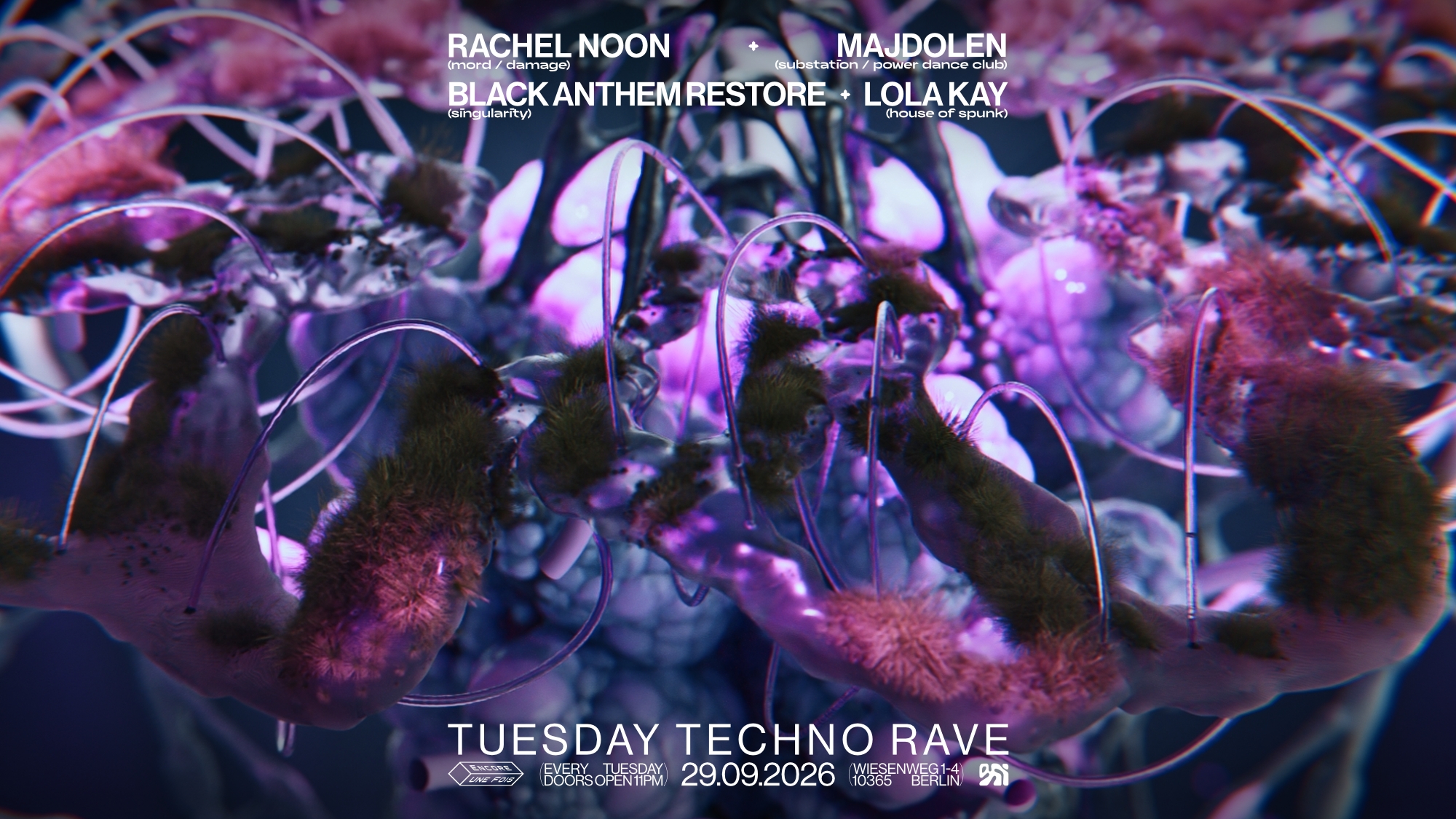 ✦encore.une.fois✦ / TUESDAY TECHNO RAVE flyer