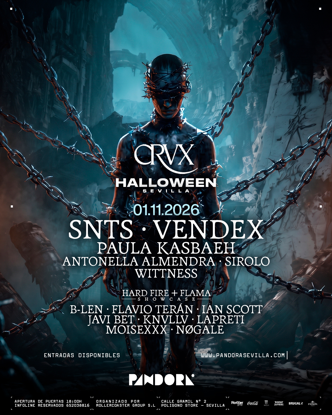 CRVX Halloween with SNTS y Vendex flyer CRVX Halloween with SNTS y Vendex flyer