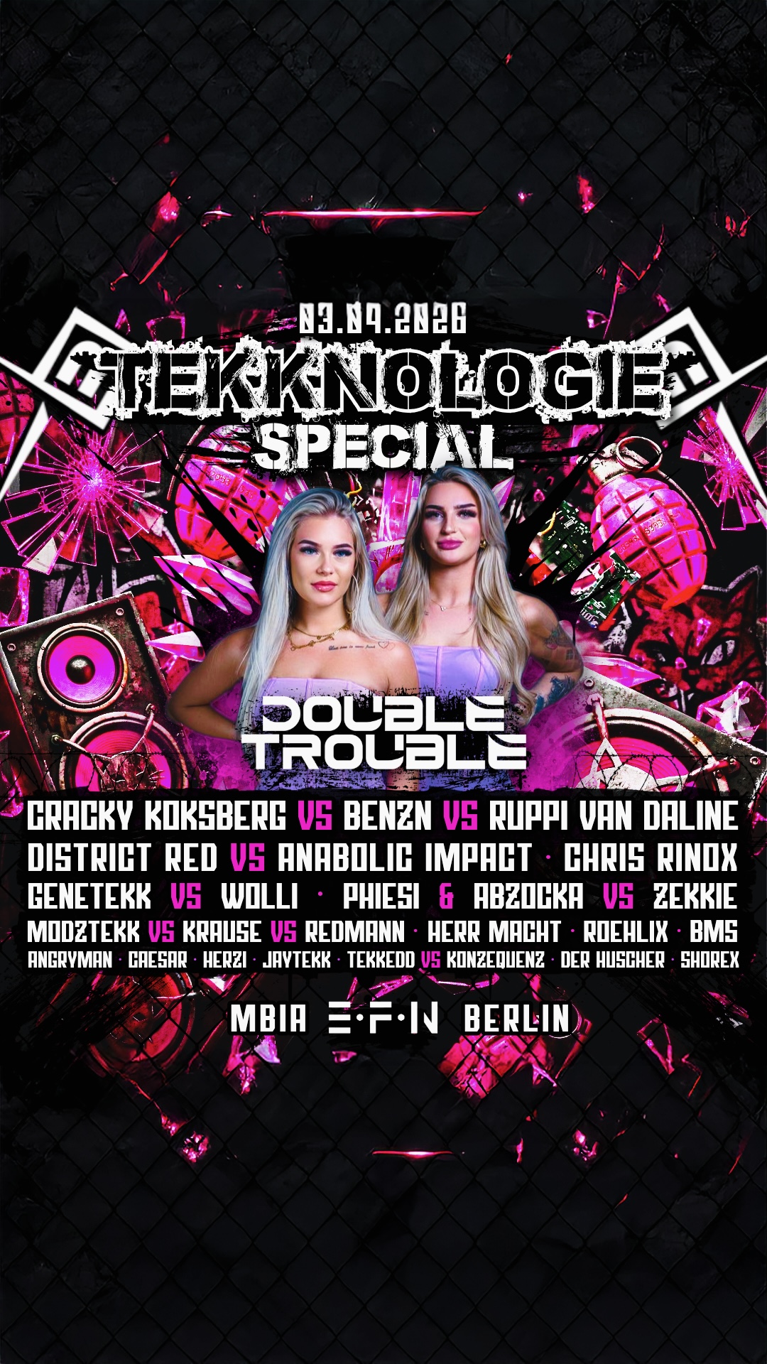 TEKKNOLOGIE SPECIAL DOUBLE TROUBLE • CRACKY KOKSBERG • BENZN • RUPPI VAN DALINE • DISTRICT RED 