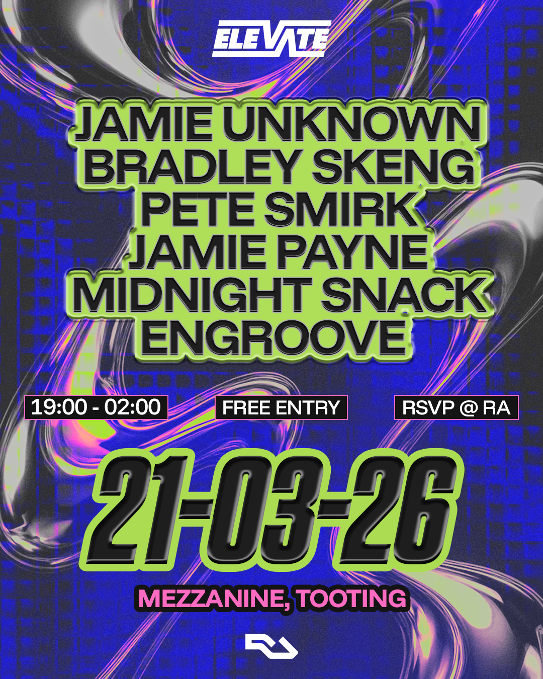 Elevate: Jamie Unknown, Bradley Skeng (FREE ENTRY)