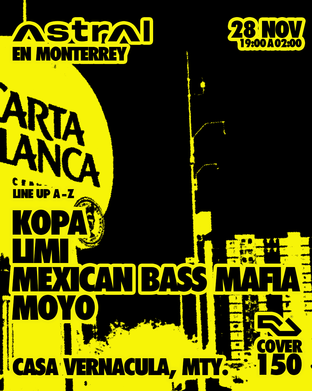 Flyer de ASTRAL RECORDS EN MONTERREY - HBD MOYO