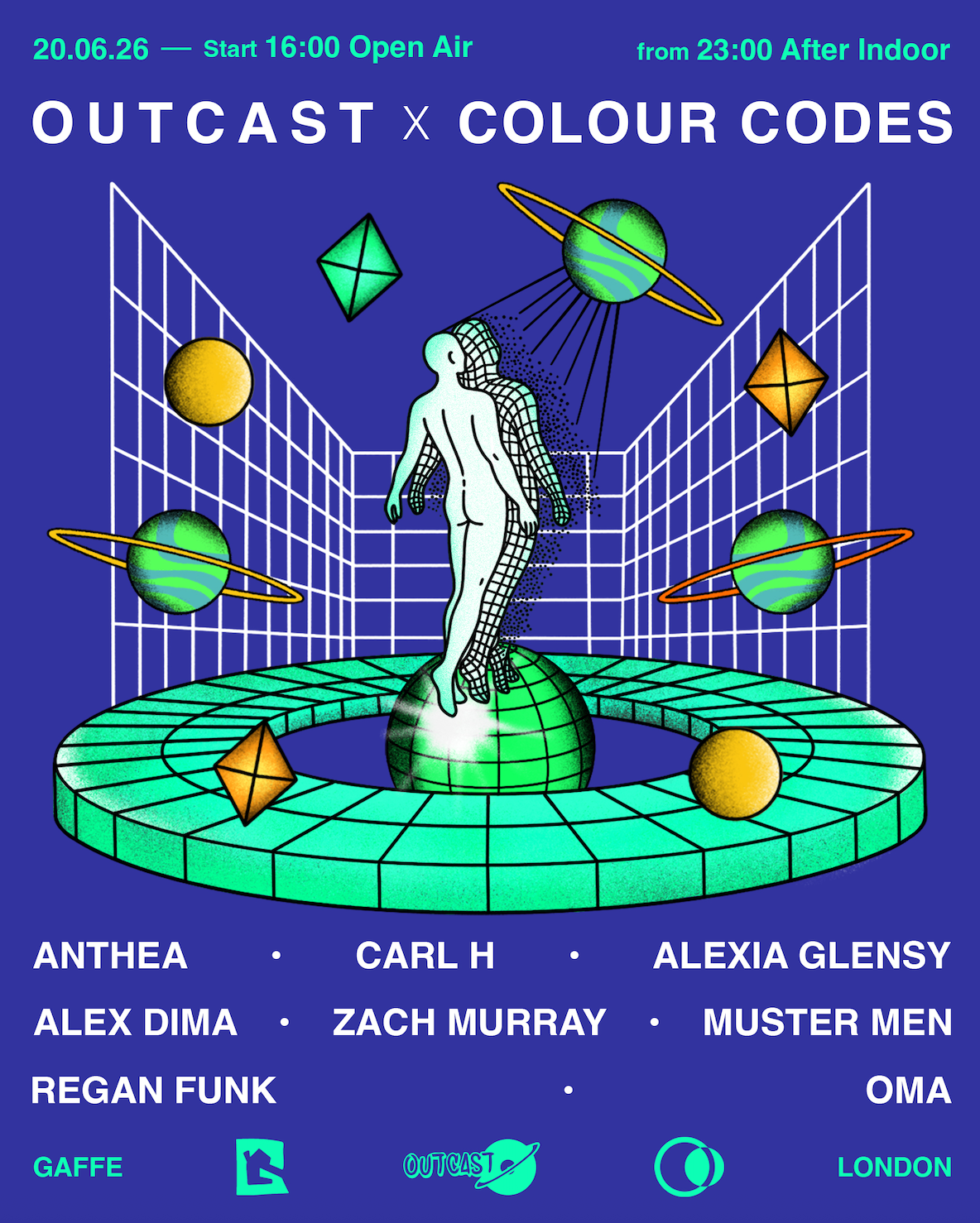 OUTCAST x Colour Codes: Anthea, Carl H, Alexia Glensy, Alex Dima