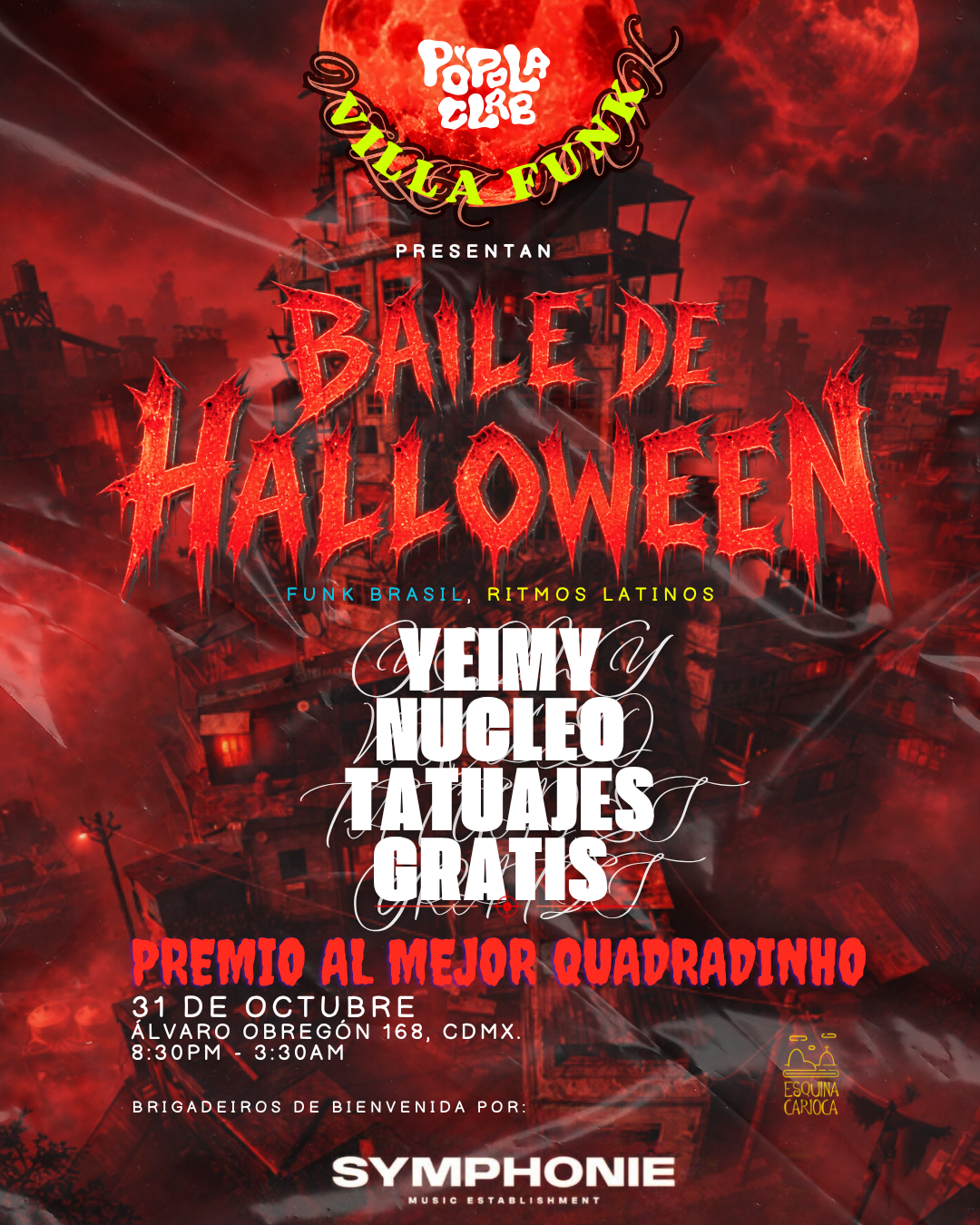 Flyer de VILLA FUNK Y POPOLACLAB PRESENTAN: BAILE DE HALLOWEEN