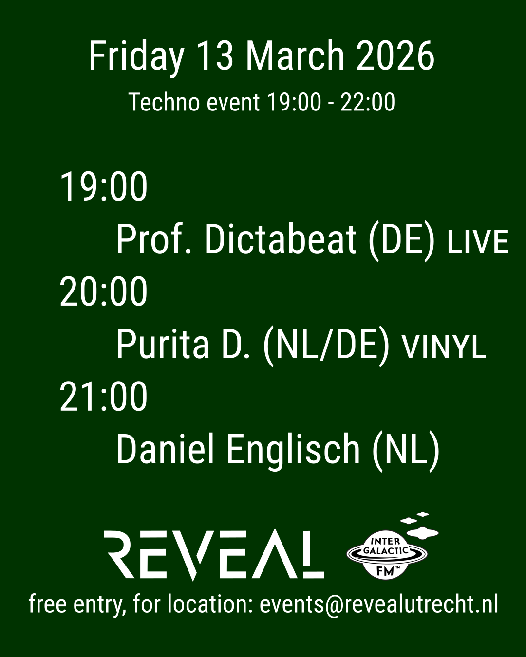 Techno: Professor Dictabeat, Purita D, Daniel Englisch