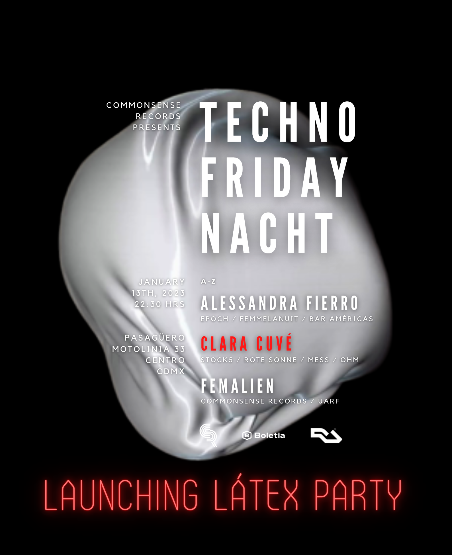 Techno Friday Nacht: Clara Cuvé, Alessandra Fierro y Femalien at Pasagüero,  Mexico City