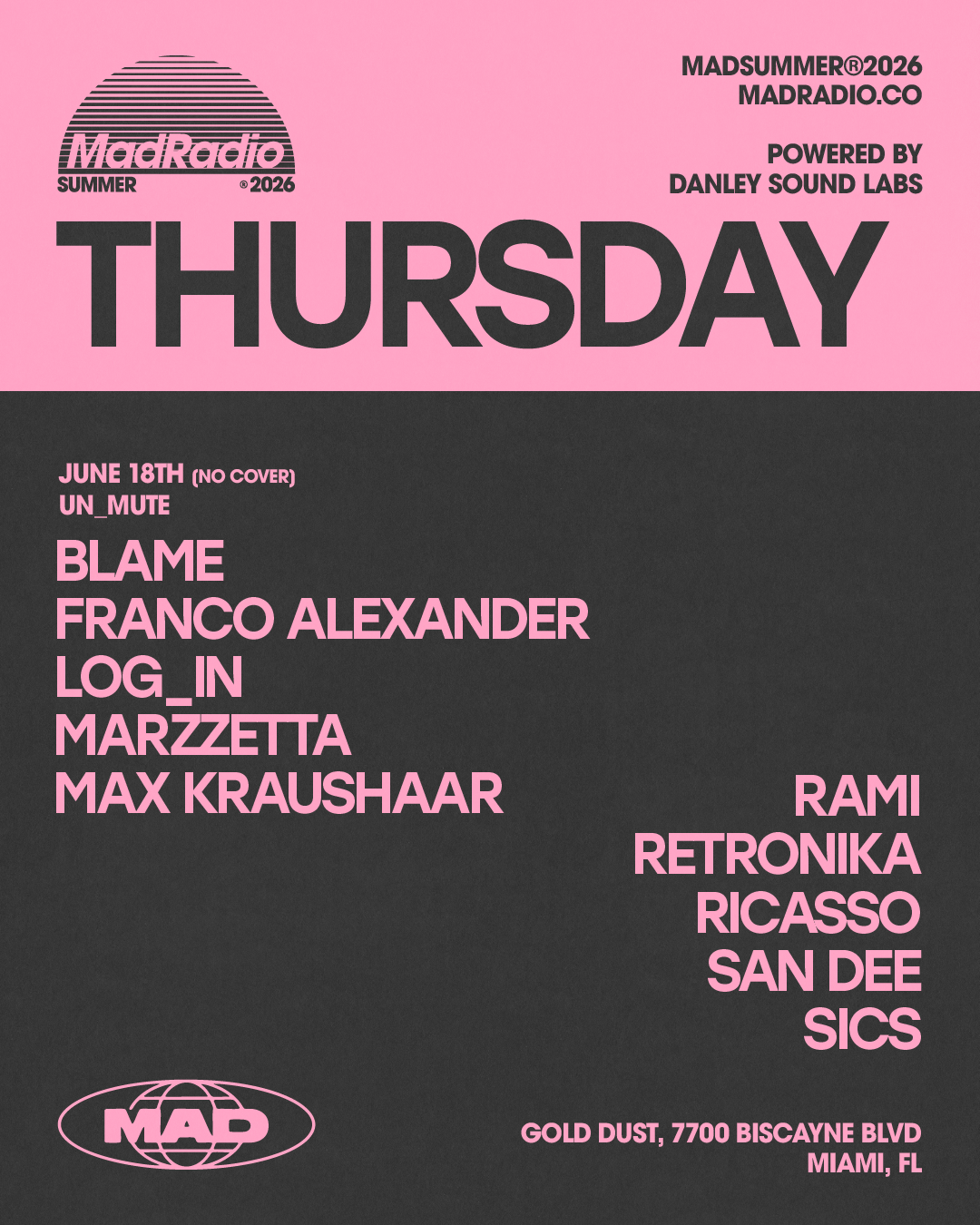 UN_MUTE: BLAME / FRANCO ALEXANDER / LOG_IN / MARZZETTA / Max Kraushaar / Retronika / San Dee 