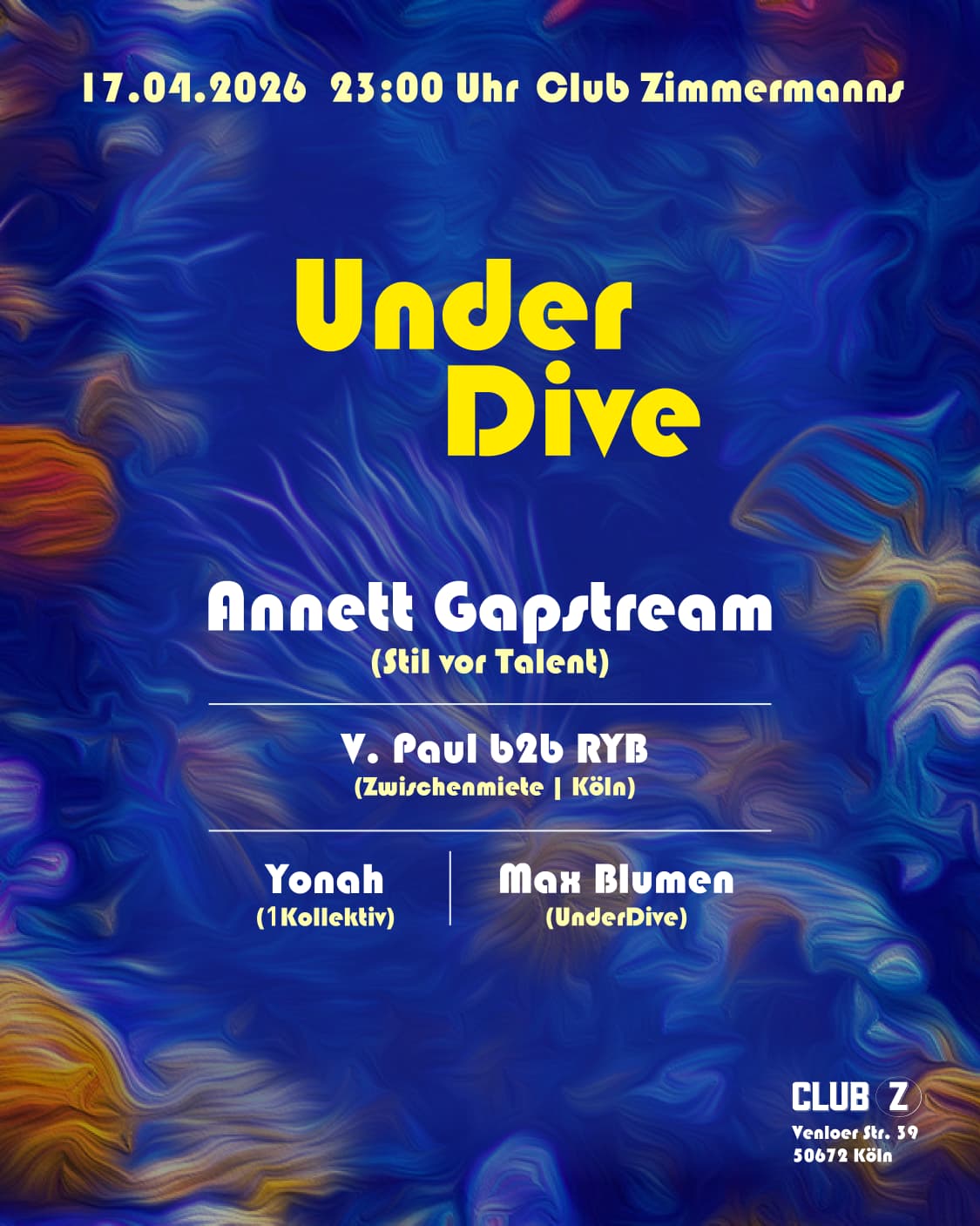 UnderDive with Annett Gapstream (Stil vor Talent), V. Paul b2b RYB & Yonah