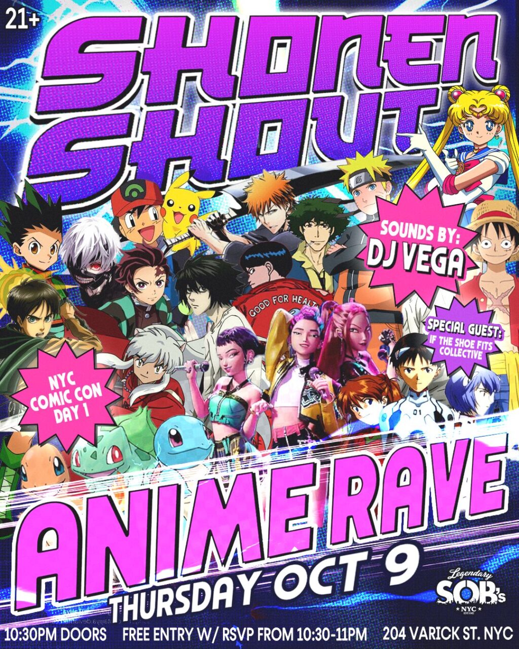 アニメ RAVE Shonen Shout: Anime Rave with DJ Vega w SOBs, New York City
