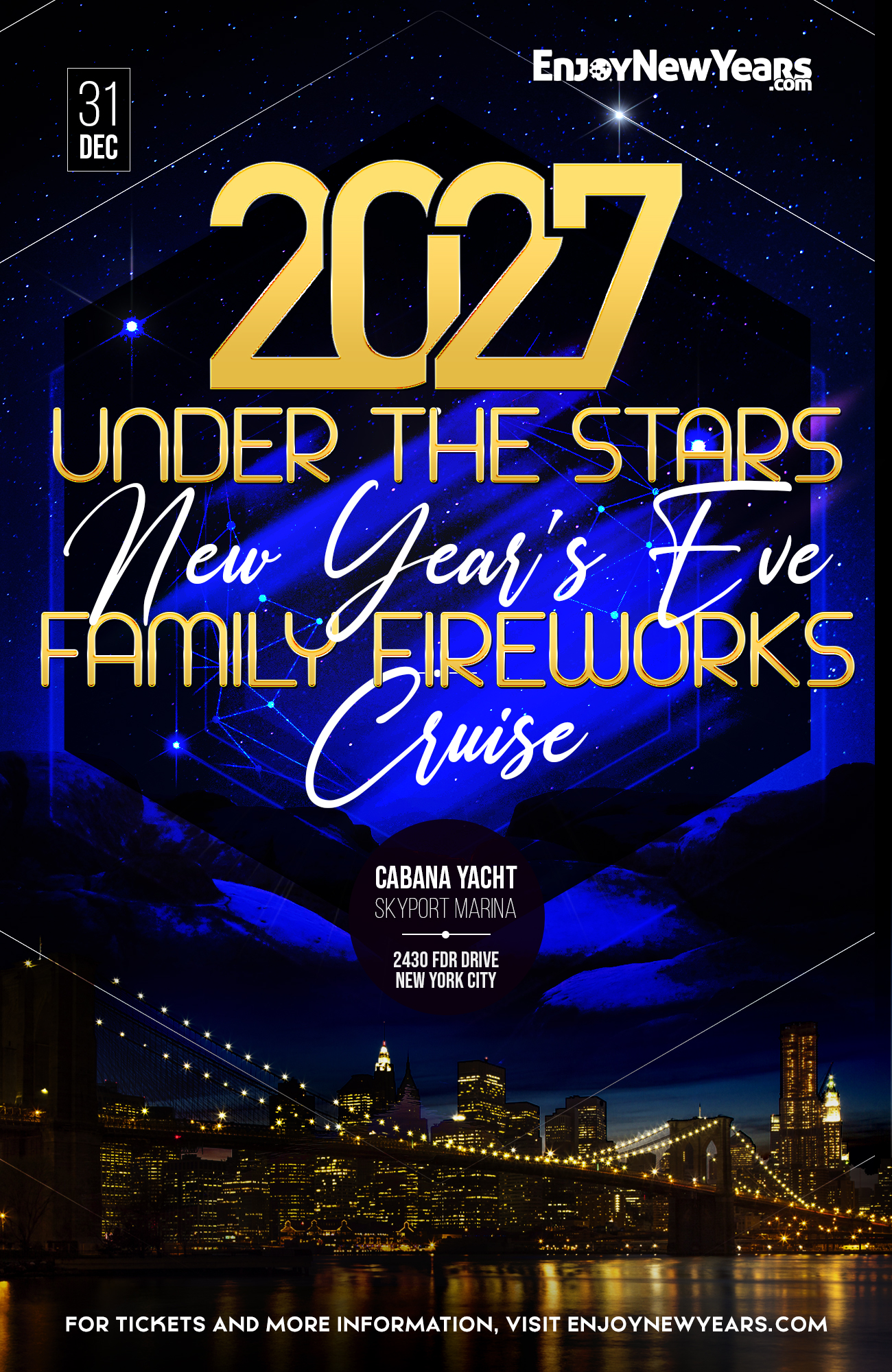 Under the Stars Family Friendly New Year's Eve Fireworks Cruise