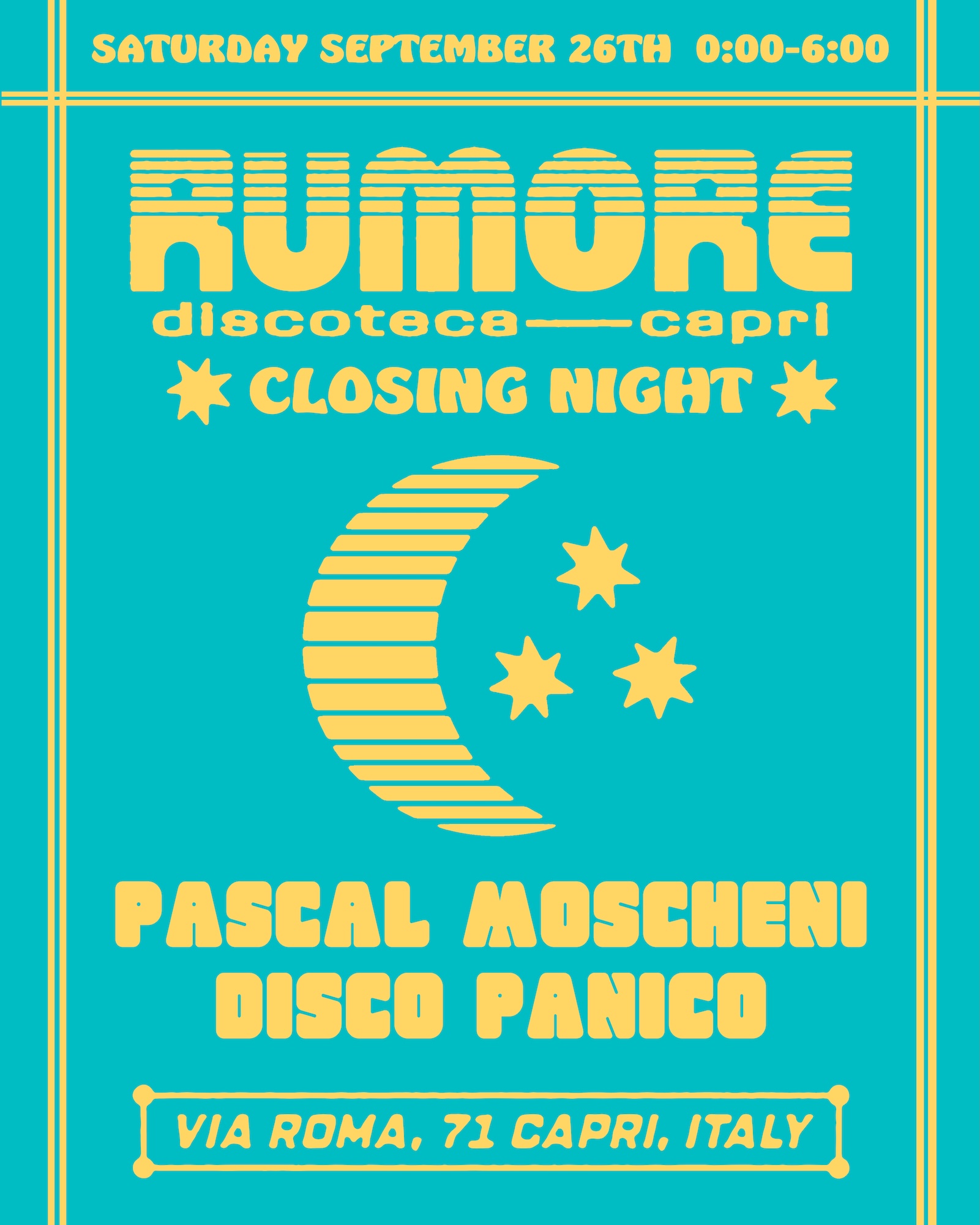 Rumore Season 26 Party N°45 W/ Pascal Moscheni & Disco Panico