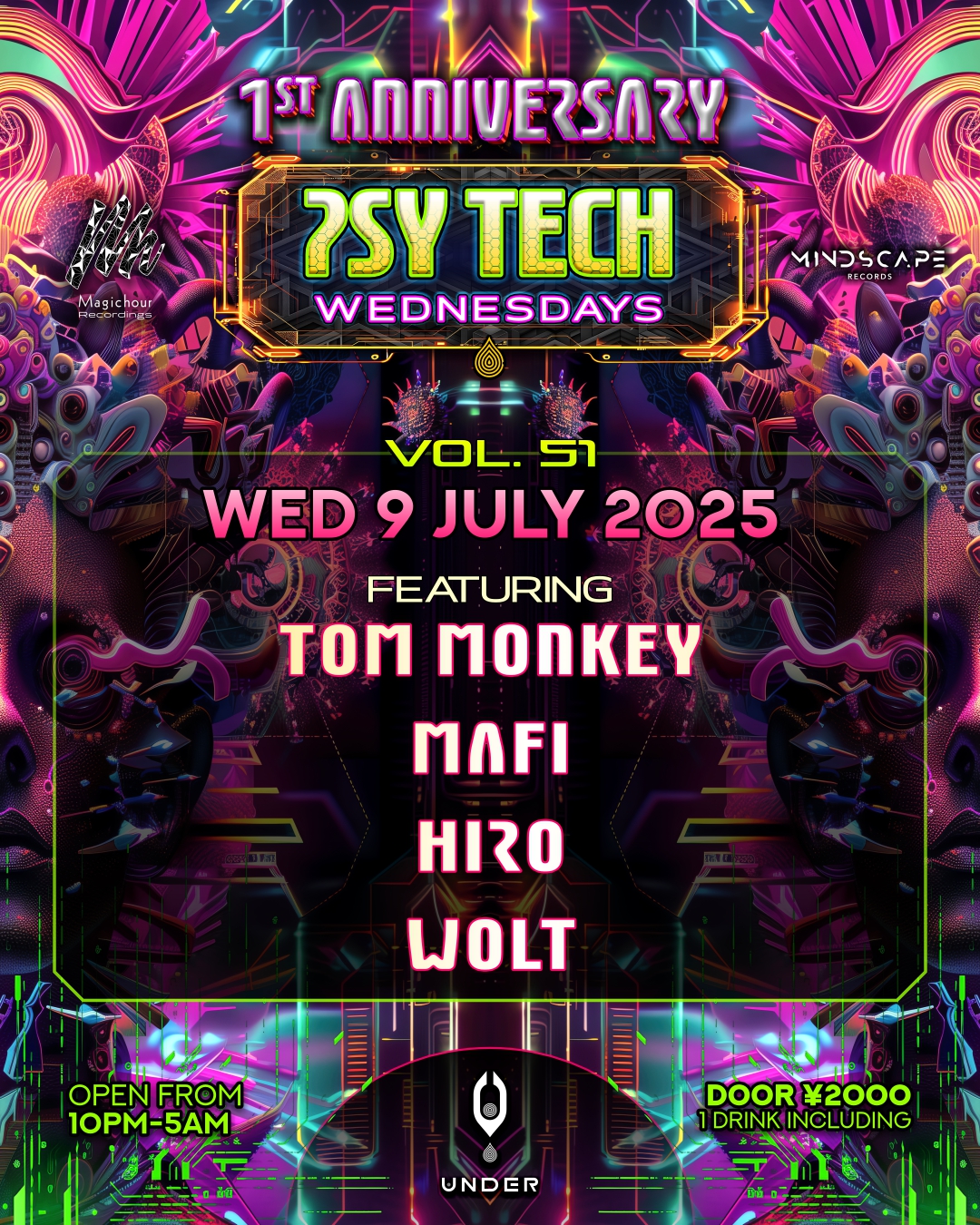 PSY TECH WEDNESDAYS Vol.51 at Club Under, Osaka