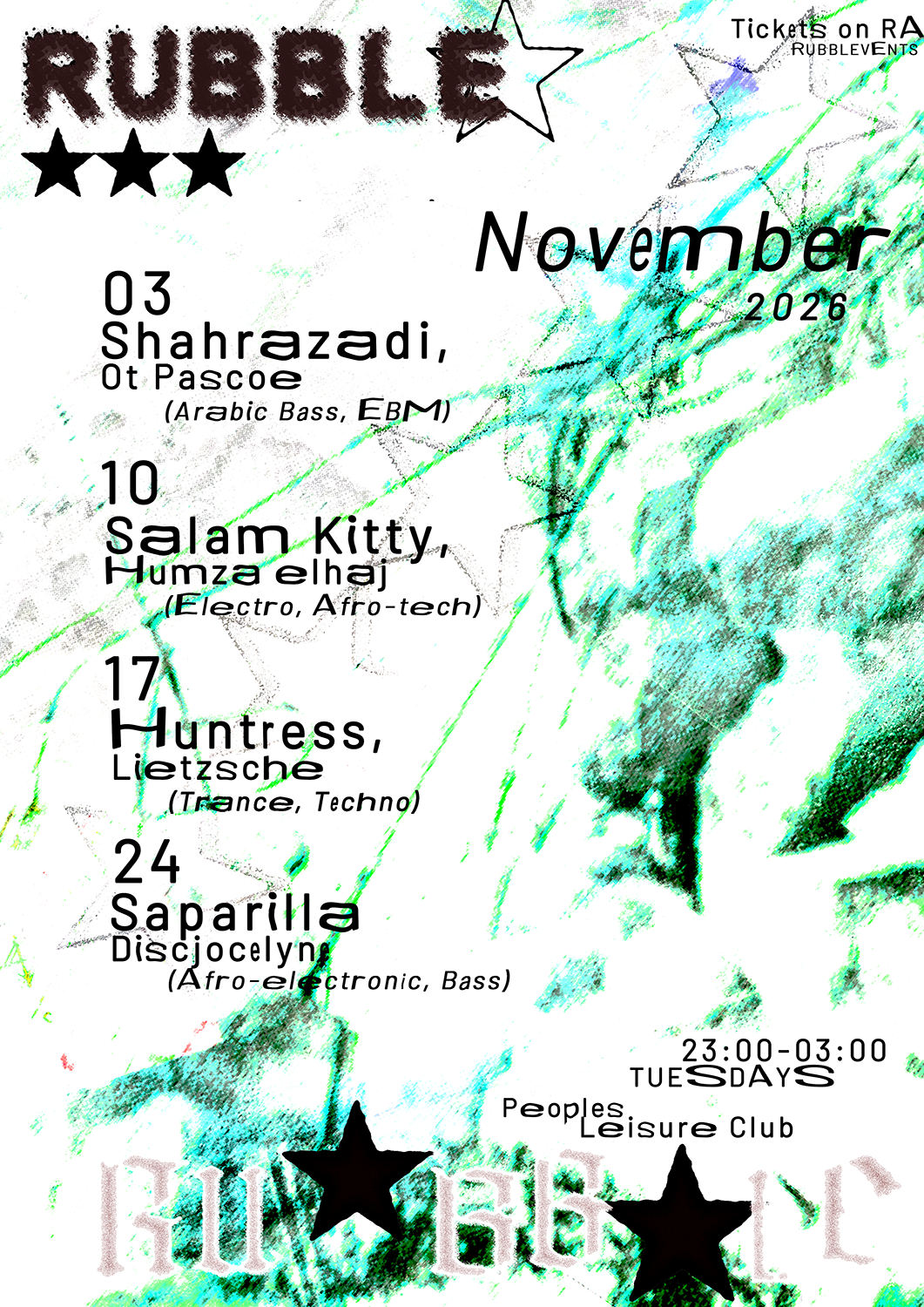 RUBBLE // Shahrazadi, Ot Pascoe flyer