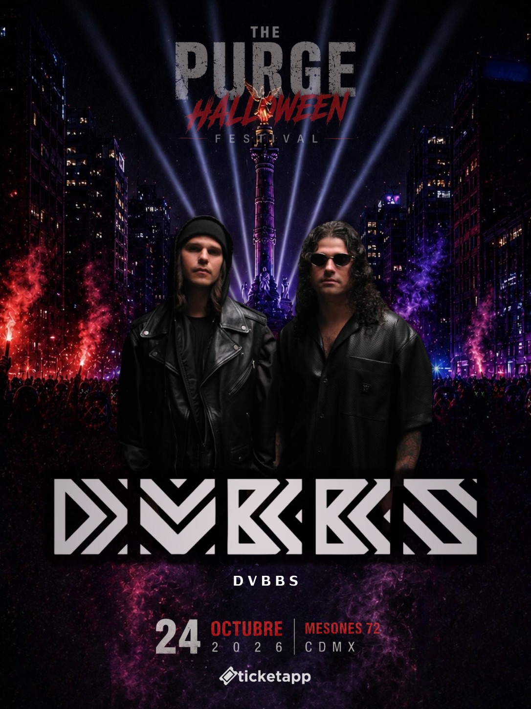 Flyer de DVBBS The purge Haloween Festival