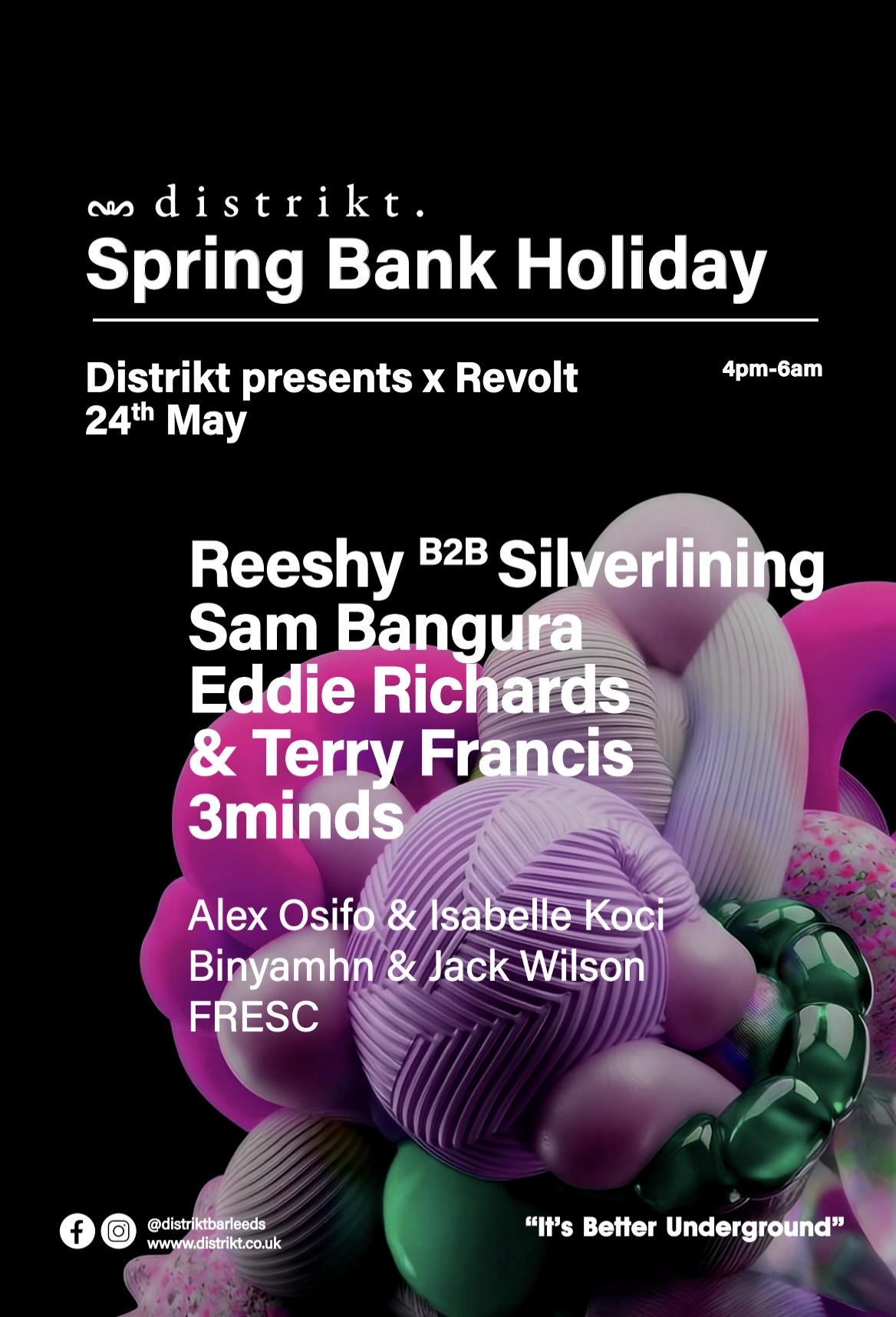 Distrikt x Revolt presents Reeshy B2B Silverlining, Sam Bangura, Eddie Richards & Terry Francis