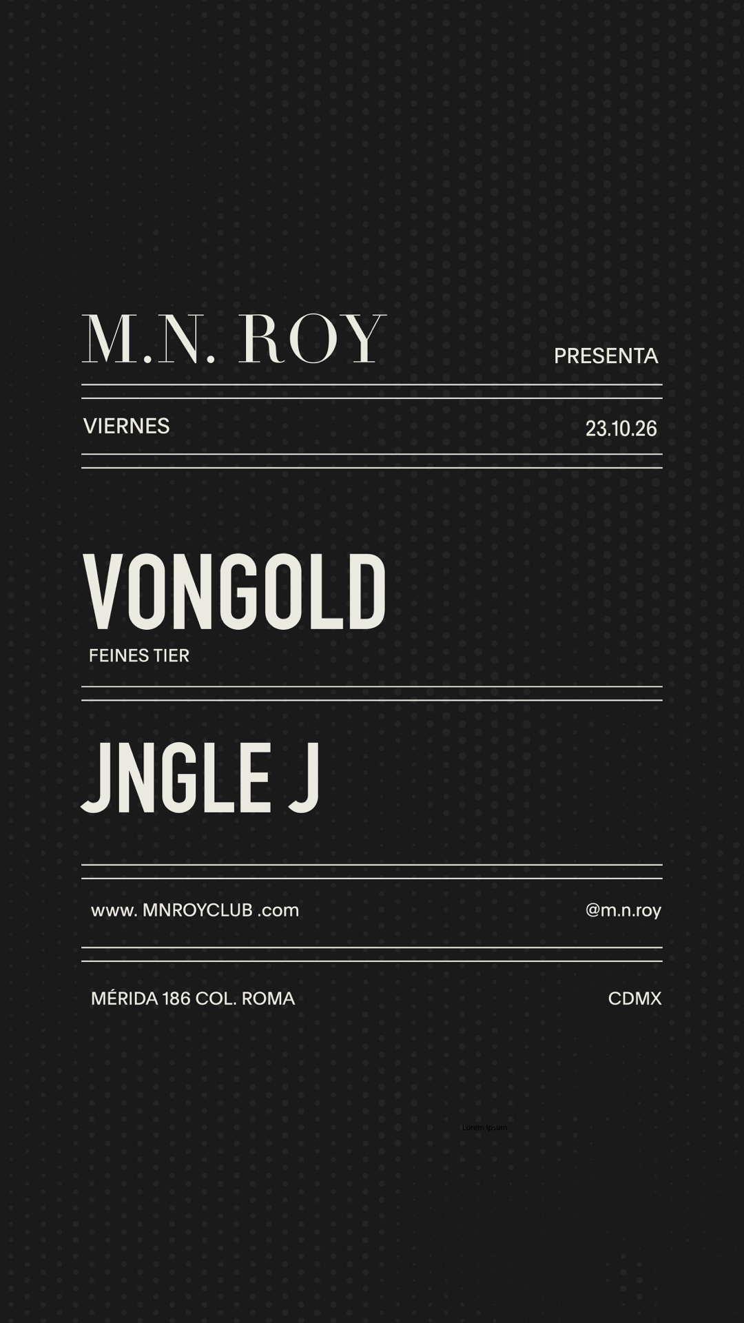 Flyer de vongold + JNGLE J