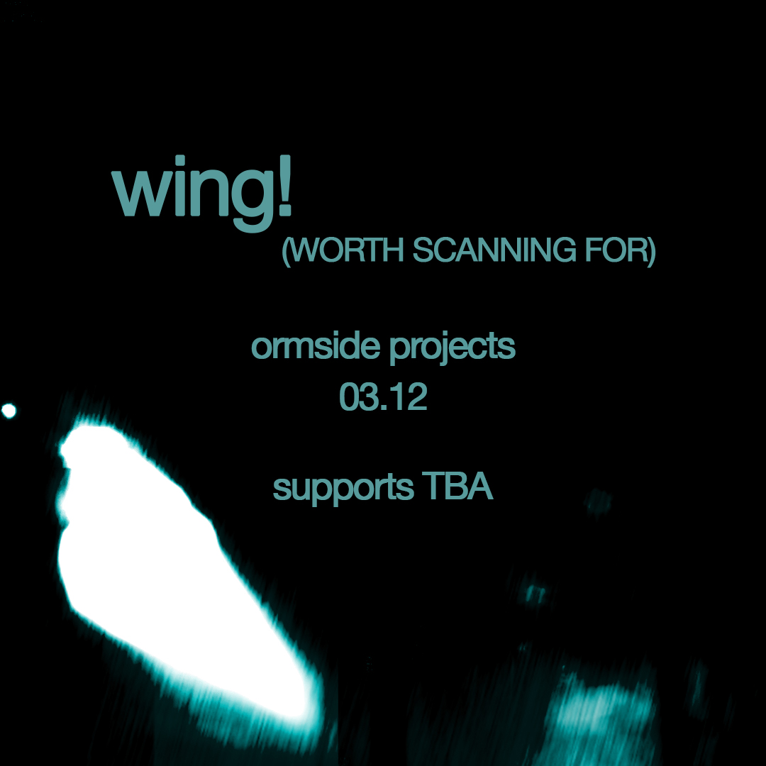 wing! (WORTH SCANNING FOR) + Guests TBA - Ormside Projects