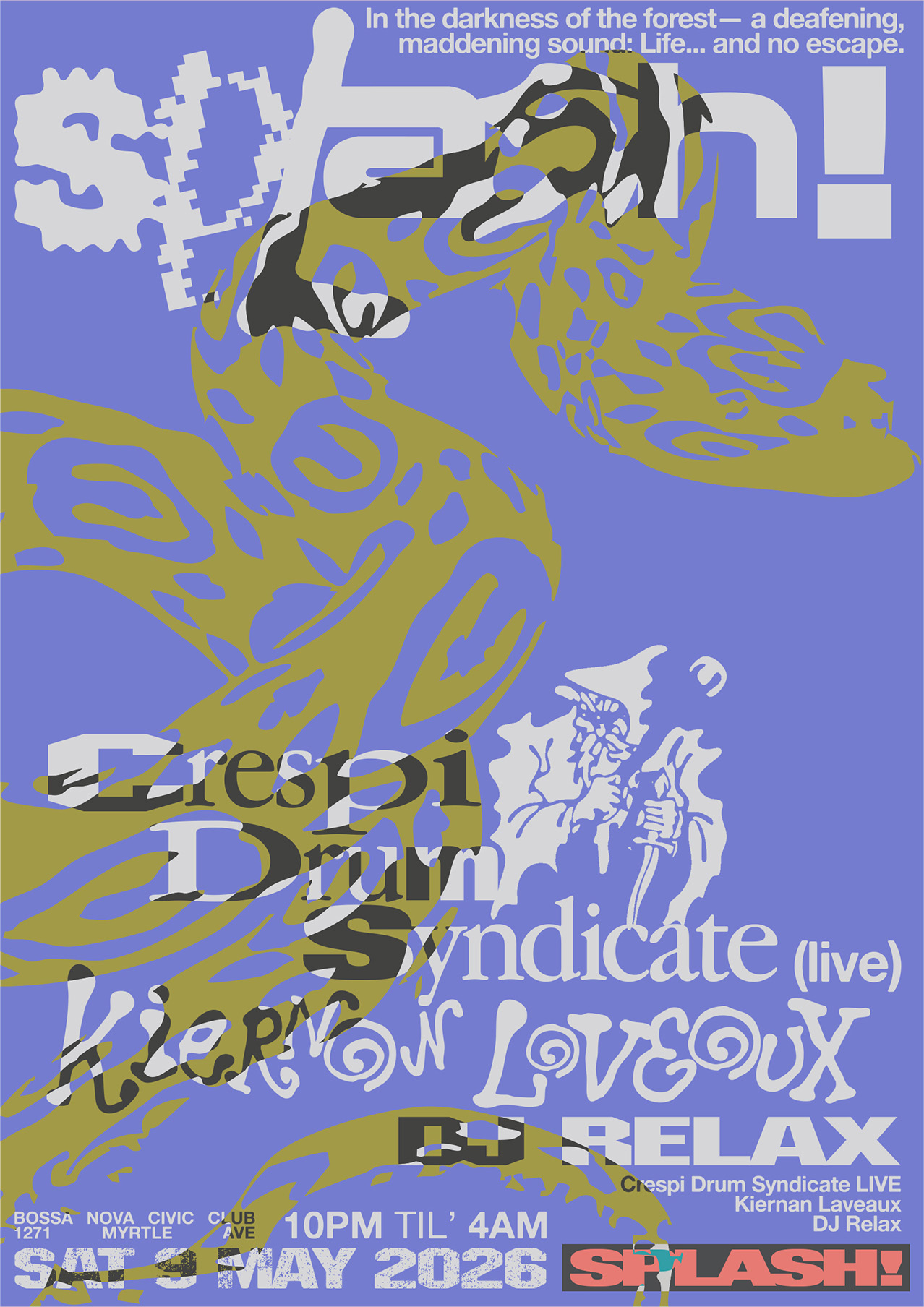 splash!: Crespi Drum Syndicate (live), Kiernan Laveaux, DJ Relax