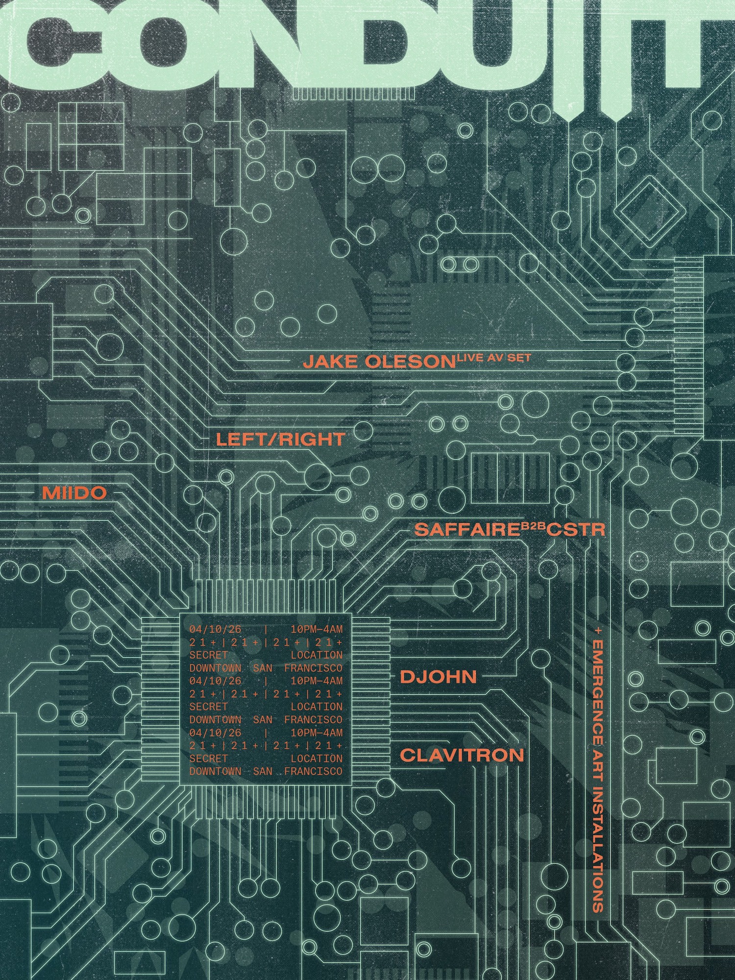 CONDUIIT: EMERGENCE feat Jake Oleson (live av) + installation