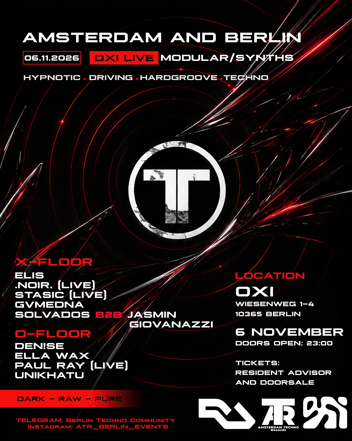 OXI LIVE: MODULAR / SYNTHS - with Paul Ray (live) [Berlin and Amsterdam] flyer