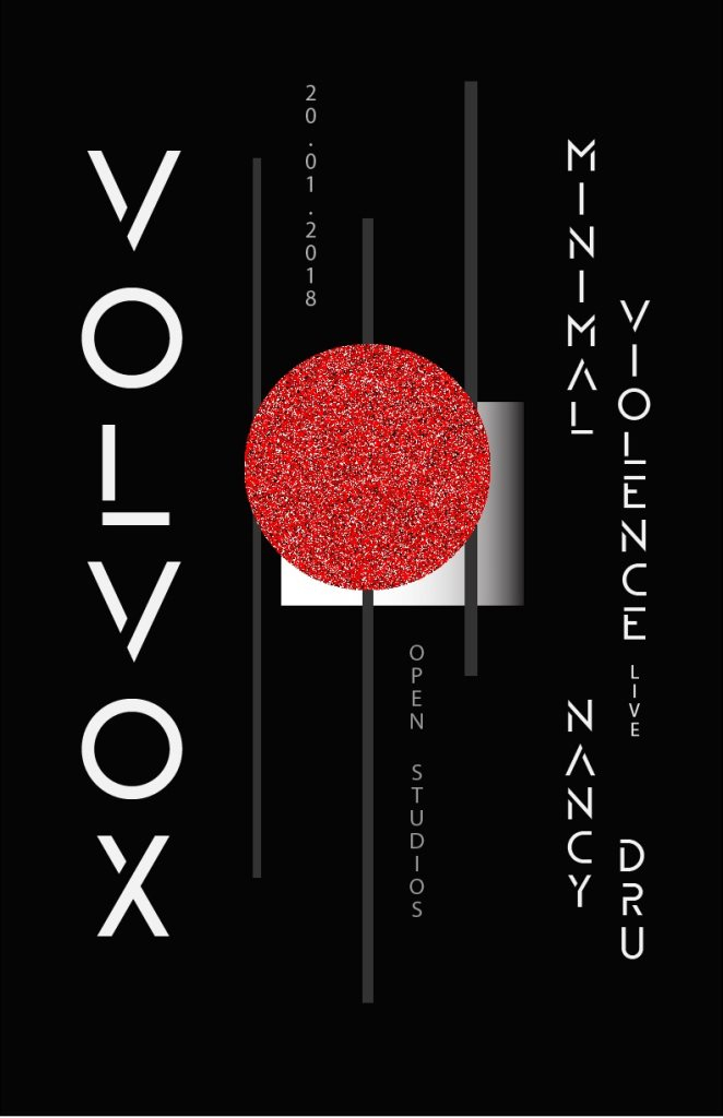 Subversive with Volvox, Minimal Violence and Nancy Dru flyer