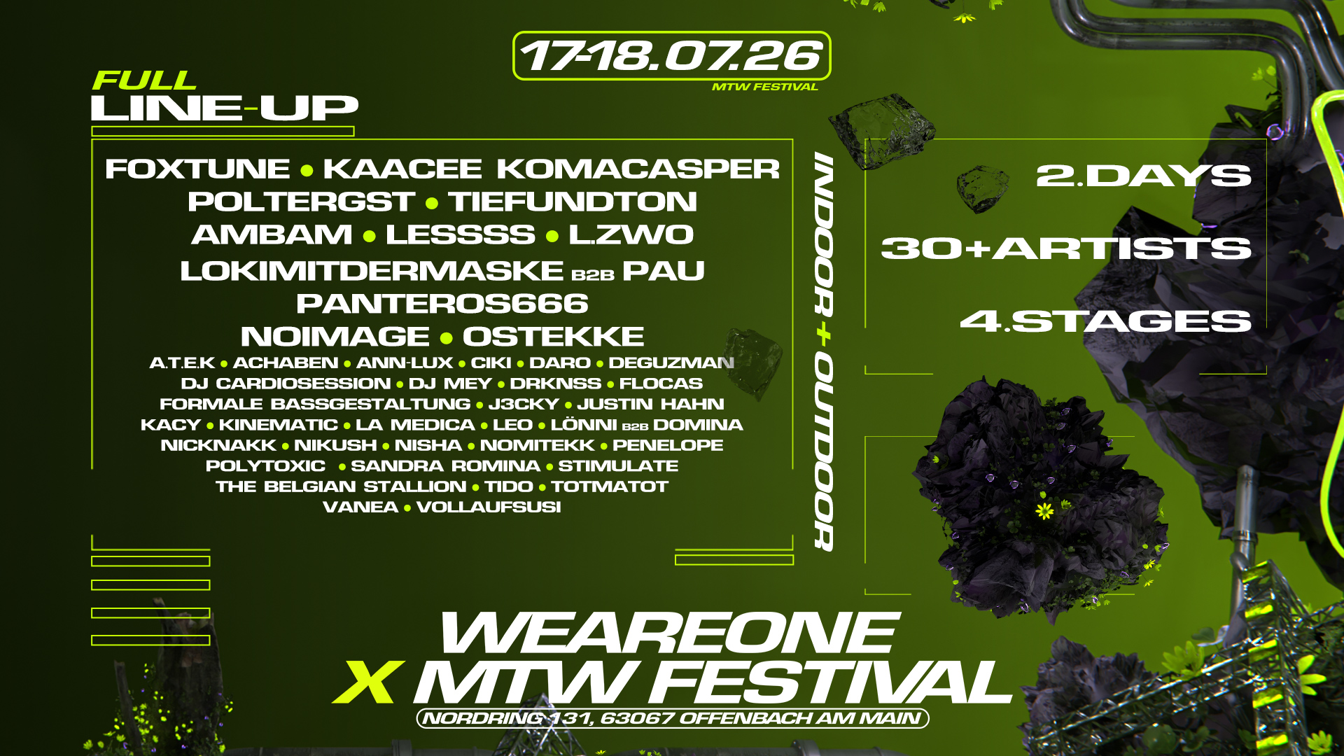 WE ARE ONE x MTW - FESTIVAL - 2 TAGE - 26H - 40+ ACTS