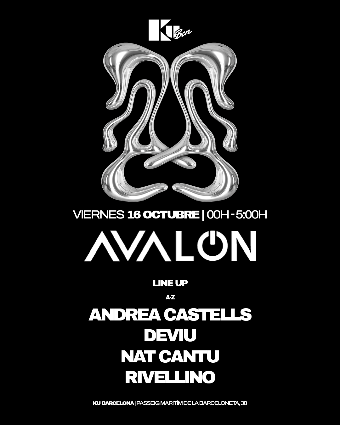 Free Tickets AVALON: Andrea Castells, Deviu, Nat Cantu, Rivellino