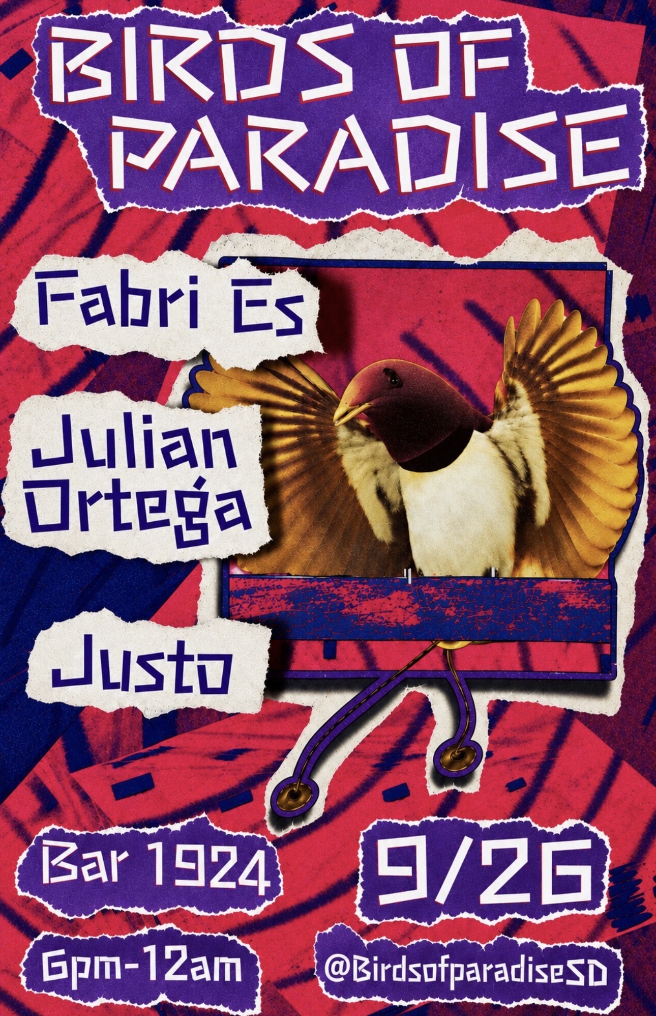 Birds of Paradise with Fabri Es, Julian Ortega, Justo