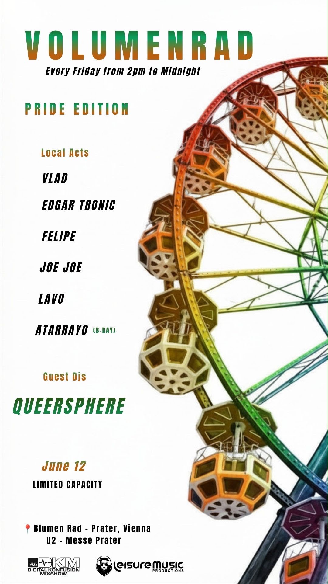 VOLUMENRAD VOL. 4. - VIENNA PRIDE SPECIAL — Prater Vienna, Wien
