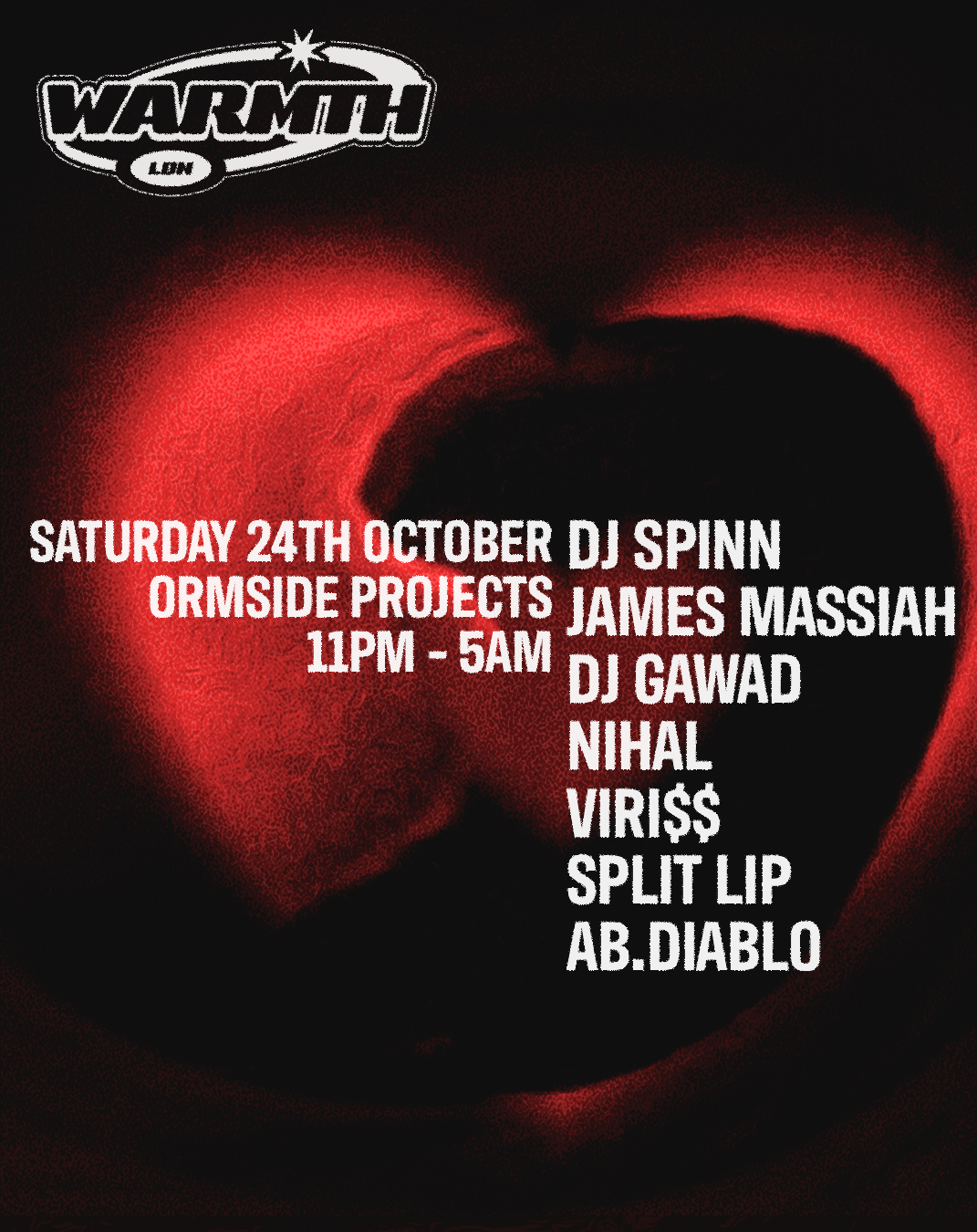 Warmth presents: DJ Spinn, James Massiah, DJ GAWAD, Nihal + more