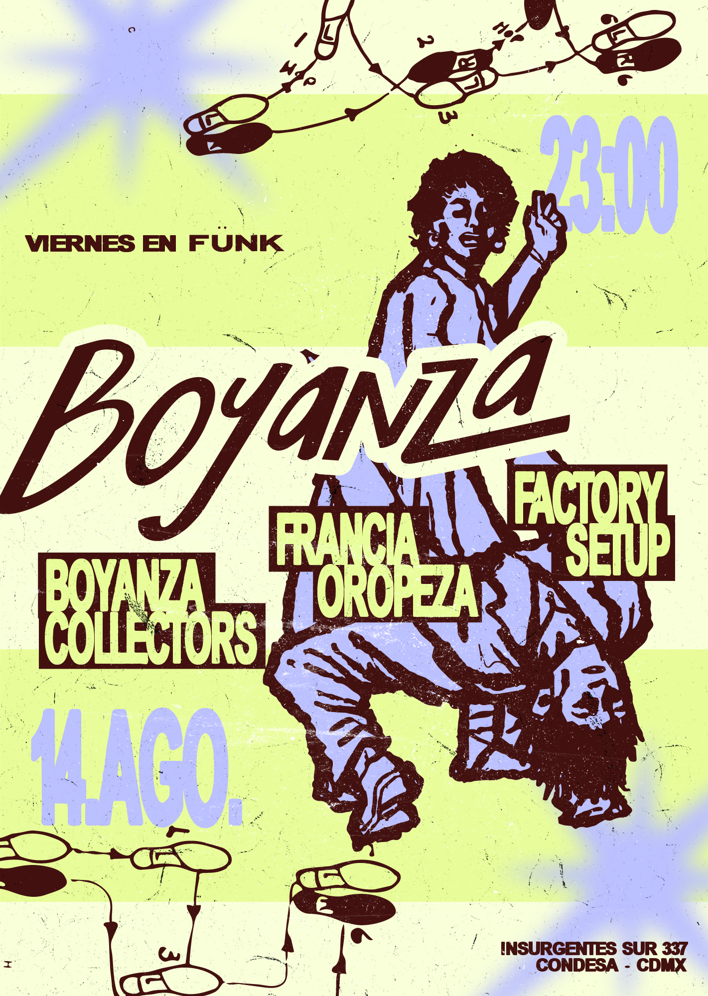 Flyer de Boyanza: Factory Setup + Francia Oropeza + Boyanza Collectors
