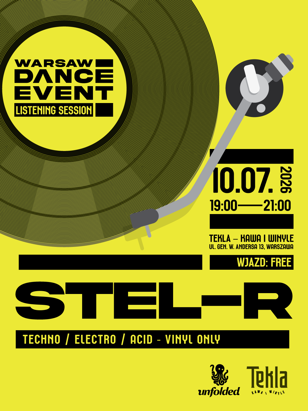 WDE Listening Session: Stel-R — Tekla - Kawa i Winyle, Варшава