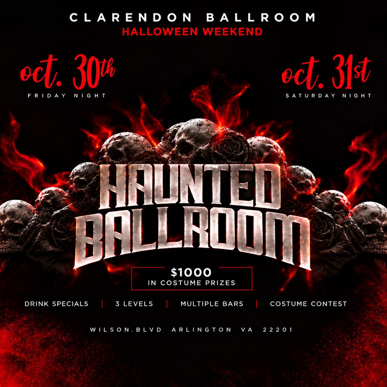 Clarendon Haunted Ballroom Halloween Party 10/31