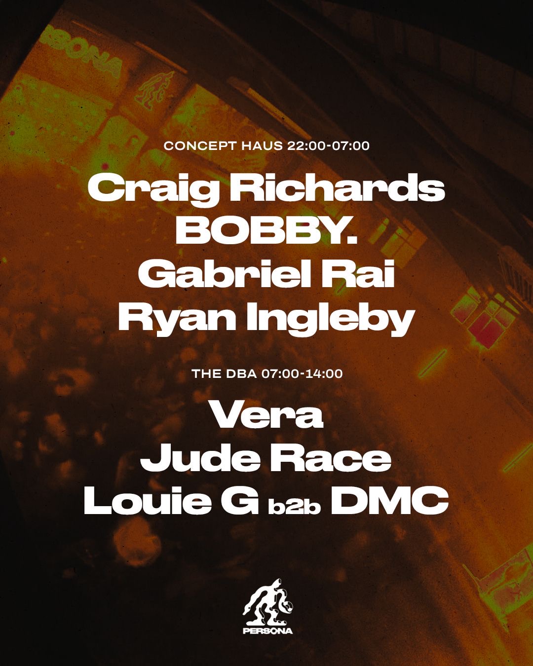 Persona - AFTER PARTY - Vera , Louie G b2b DMC & Jude Race