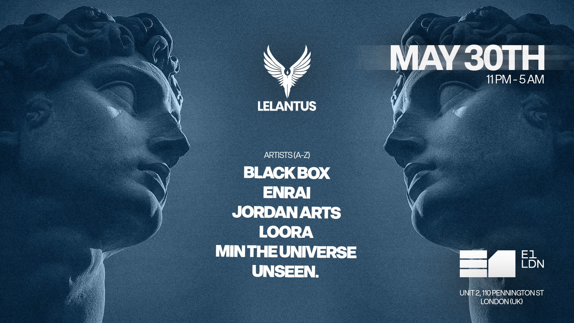 LELANTUS presents Jordan Arts, Black Box, Unseen