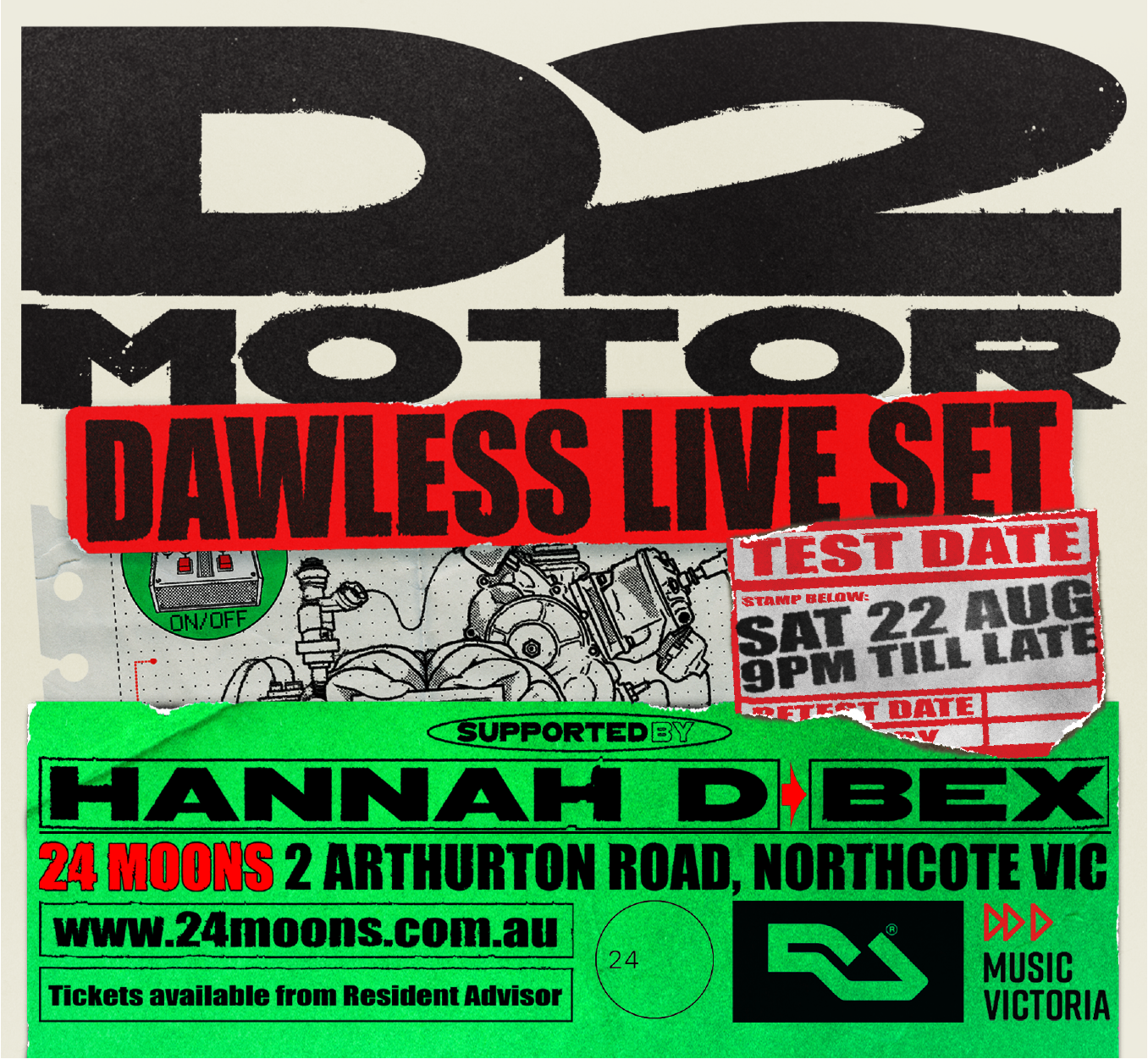 24 Moons presents: D2Motor LIVE + Hannah D & Bex