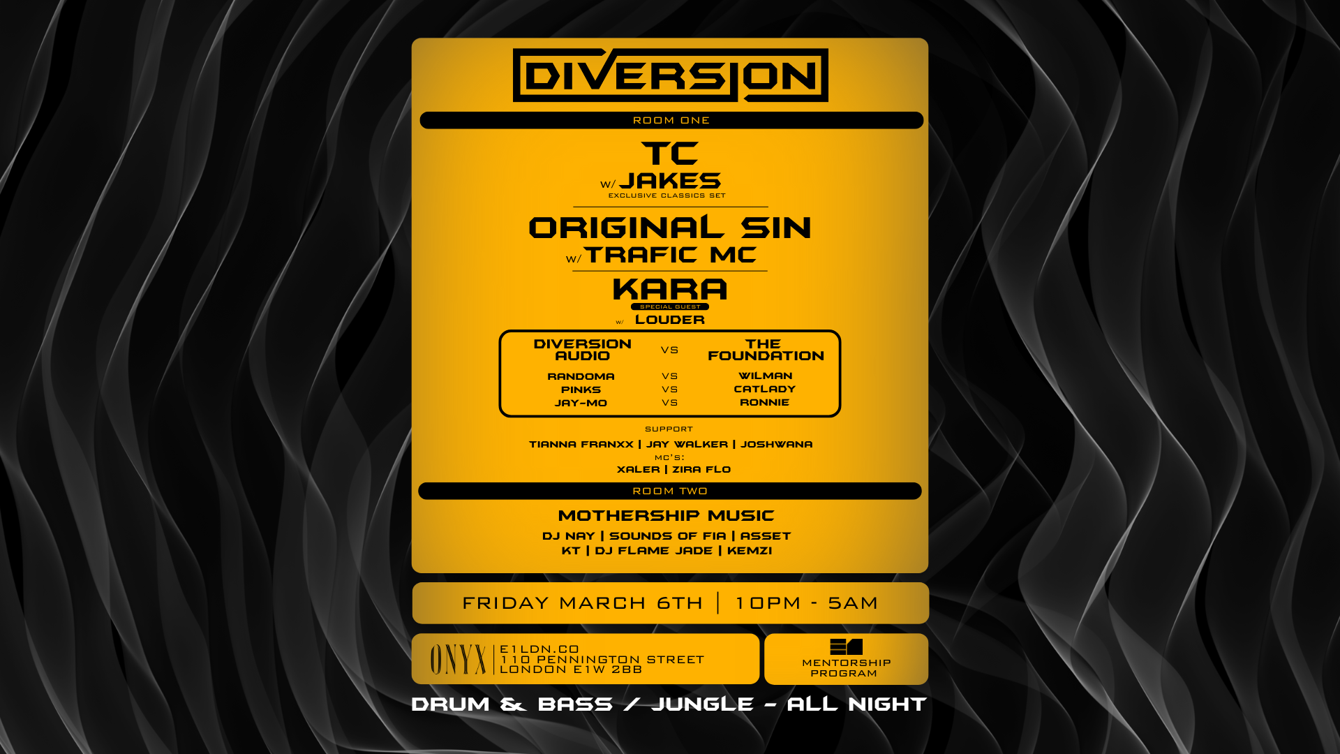 TC, Kara, Original Sin, Diversion Audio vs The Foundation