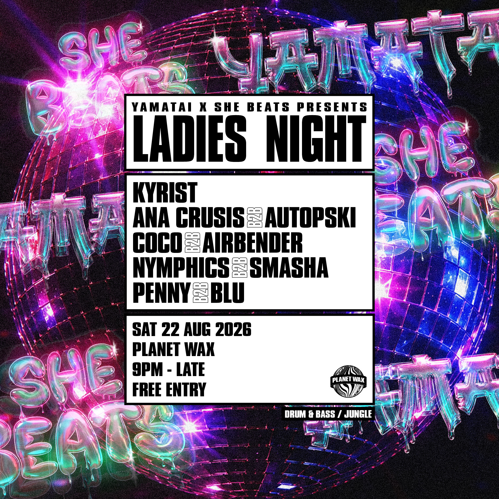 Yamatai x She Beats presents: Ladies Night