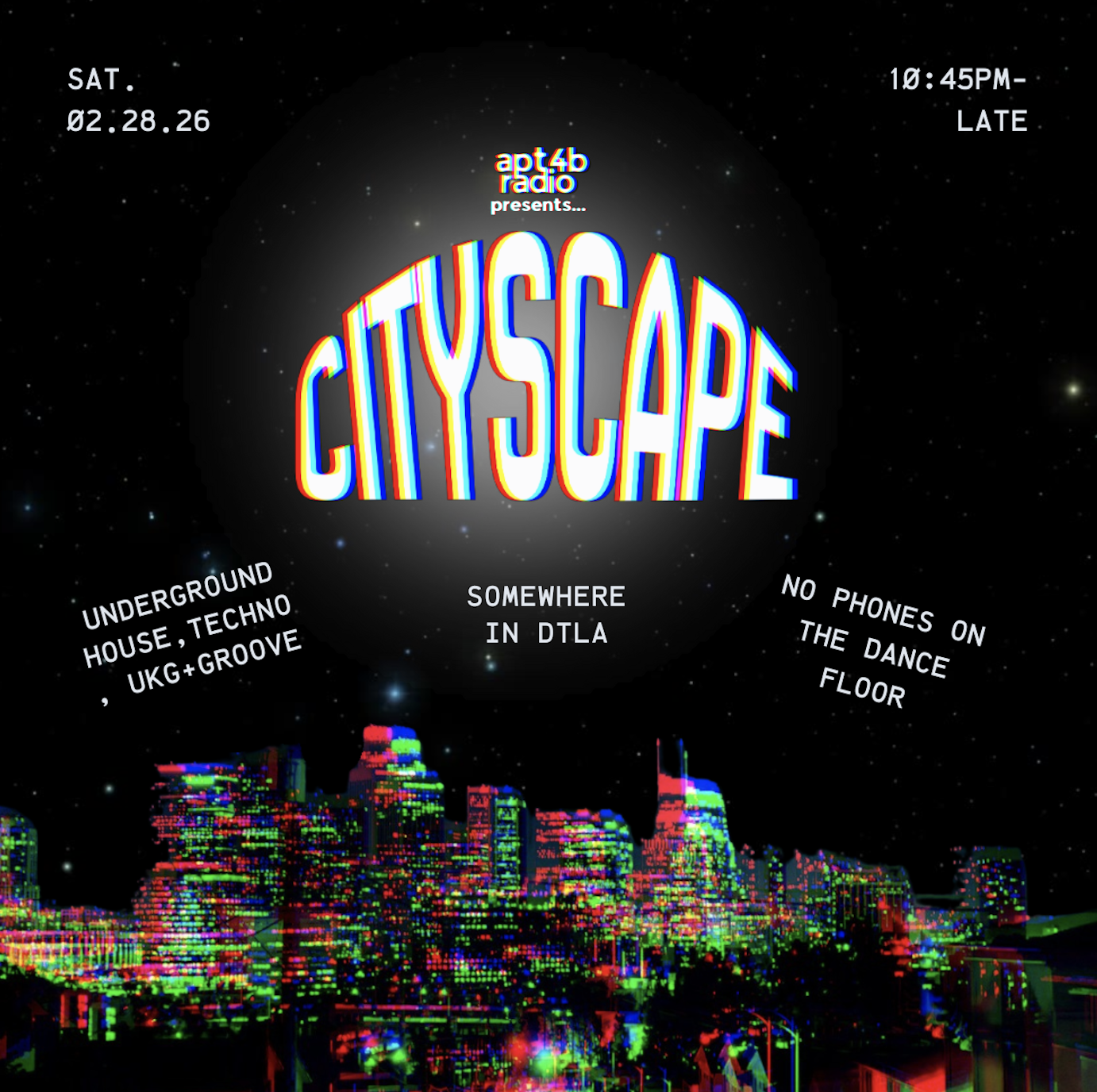 Apt4B Radio presents - Cityscape (Unofficial Festival Afters)