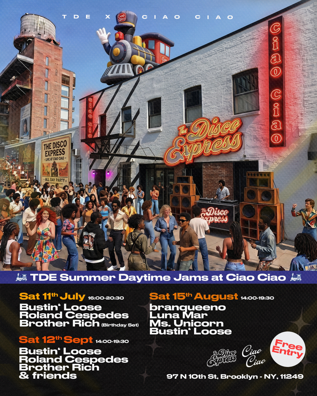 The Disco Express: NYC Daytime Disco (Free Entry) at Ciao Ciao