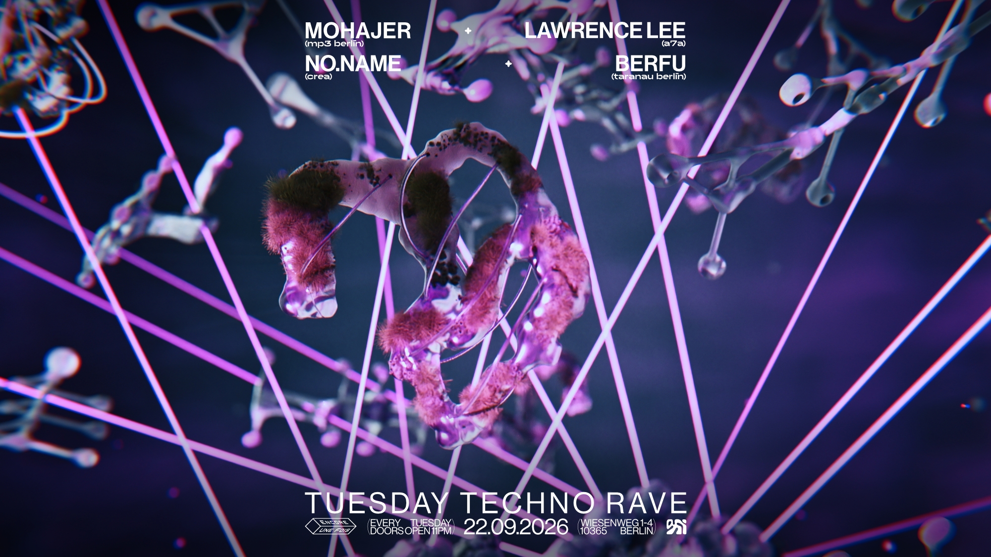 ✦encore.une.fois✦ / TUESDAY TECHNO RAVE flyer